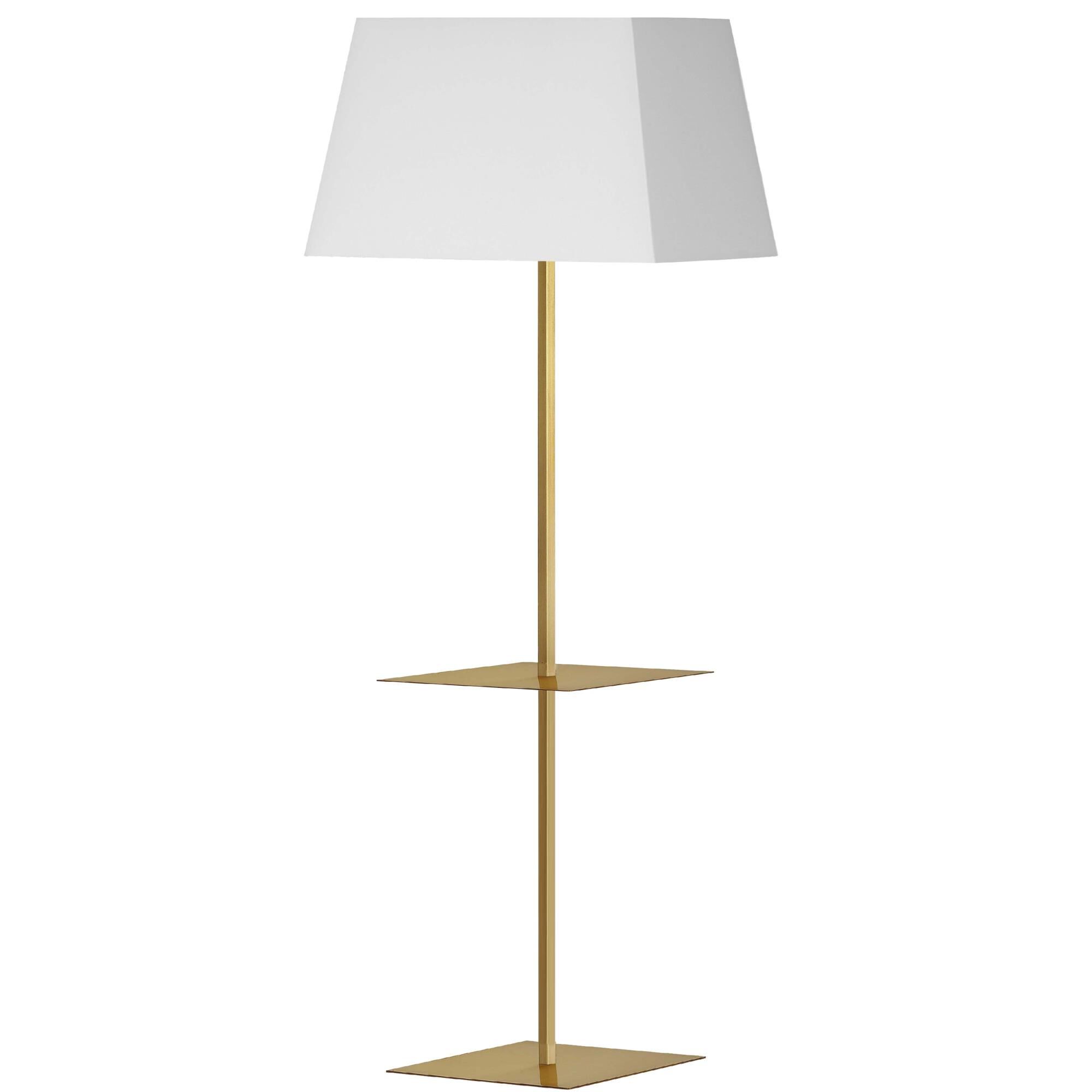 Shown in Aged Brass finish and White shade