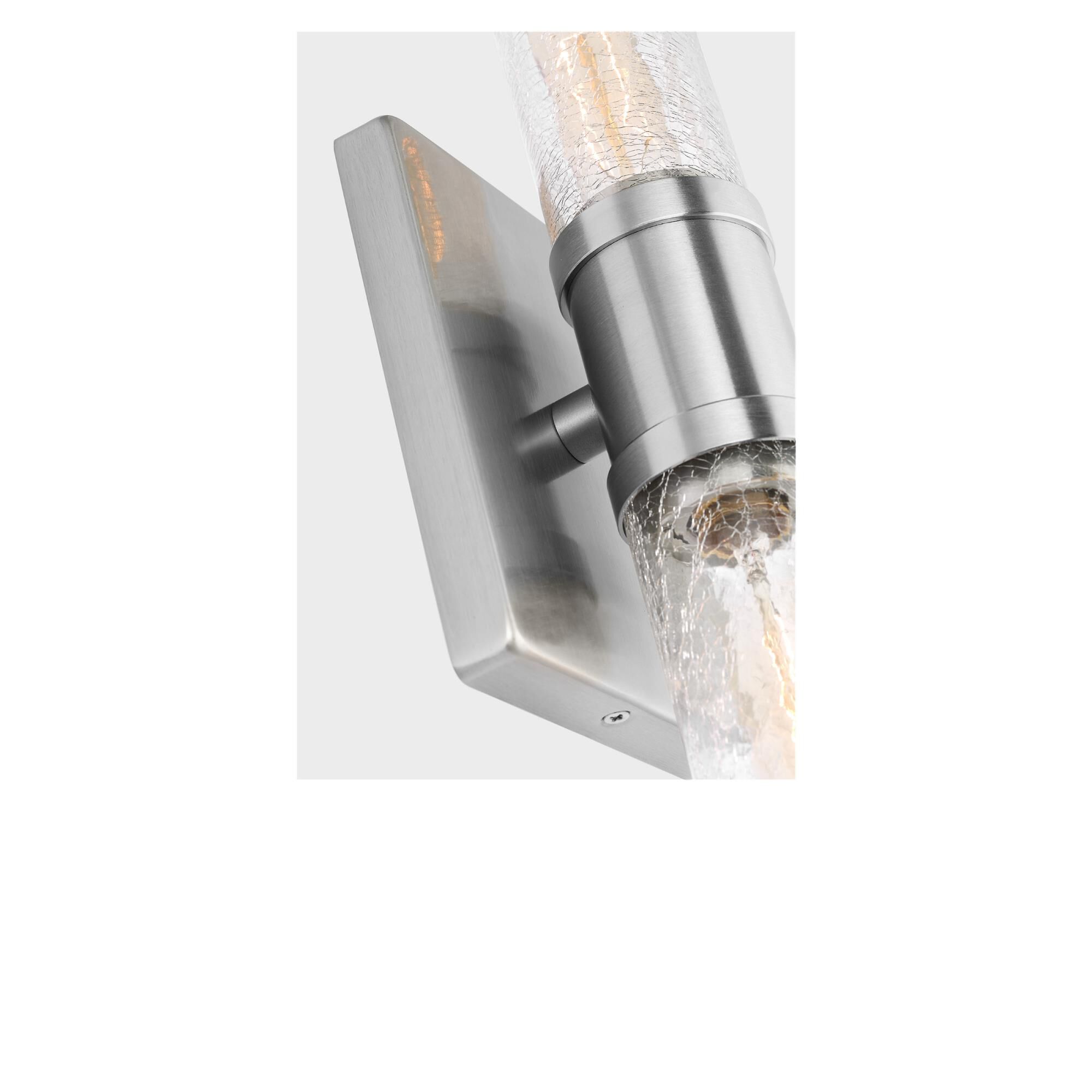 Shown in Brushed Nickel finish and Crackle  glass