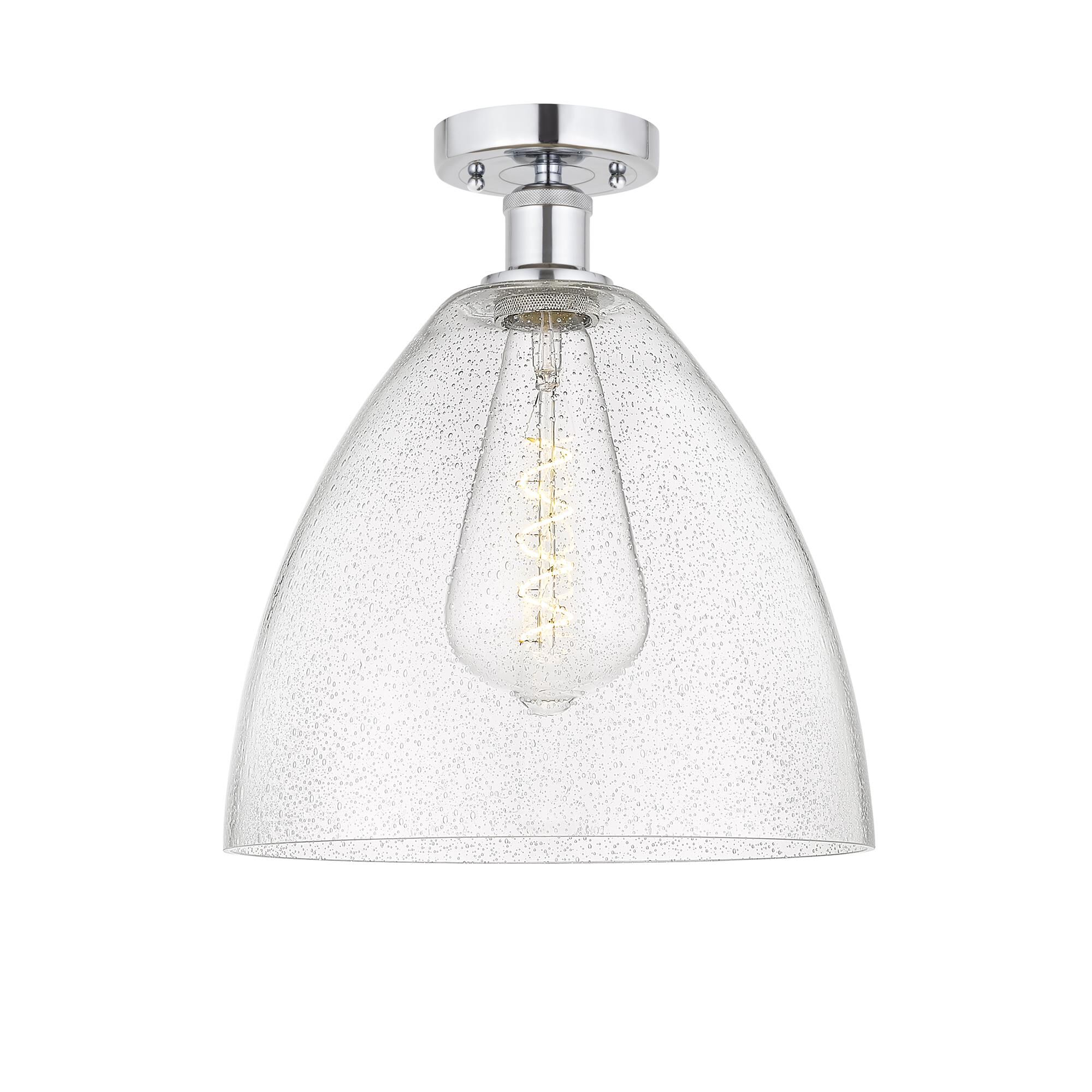 Shown in Polished Chrome finish and Seedy glass
