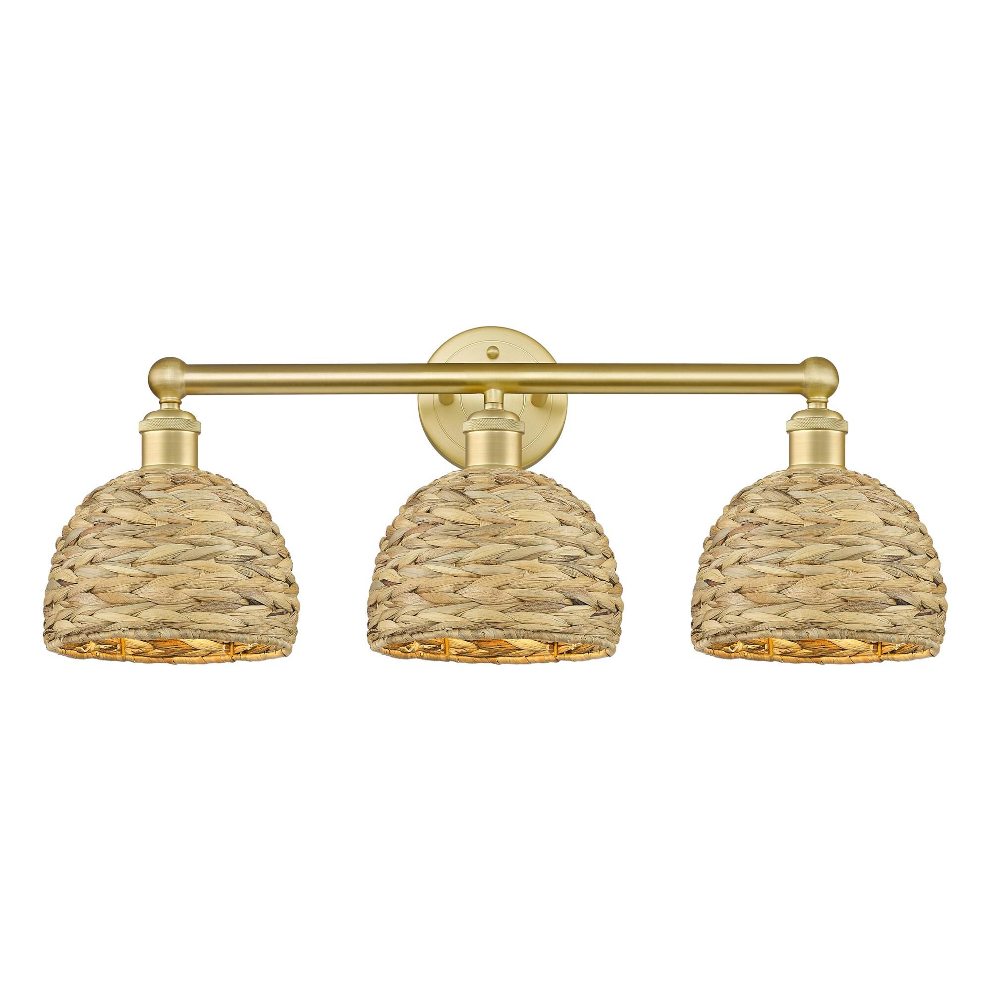 Shown in Satin Gold finish and Natural shade
