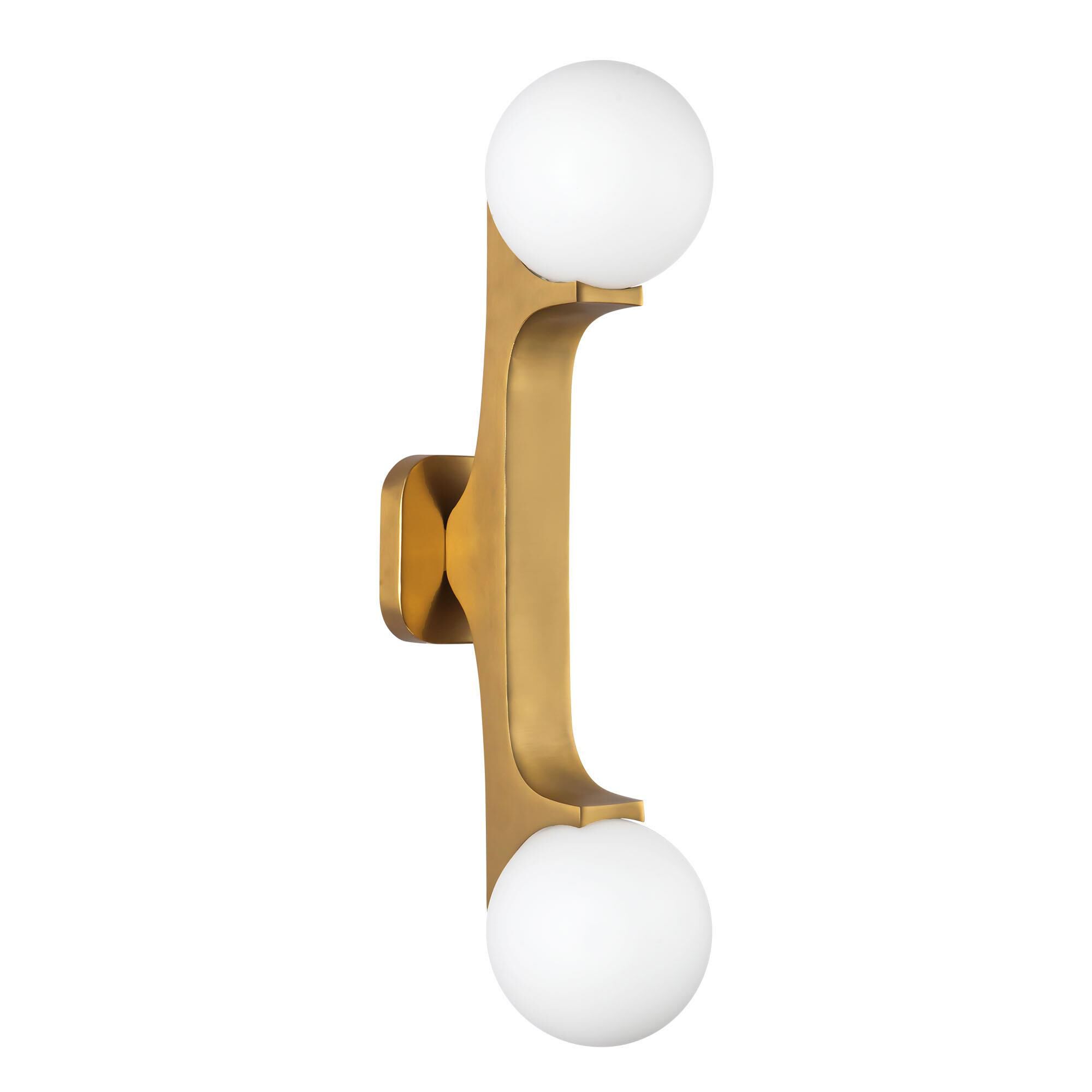 Shown in Brushed Gold finish and Matte Opal glass