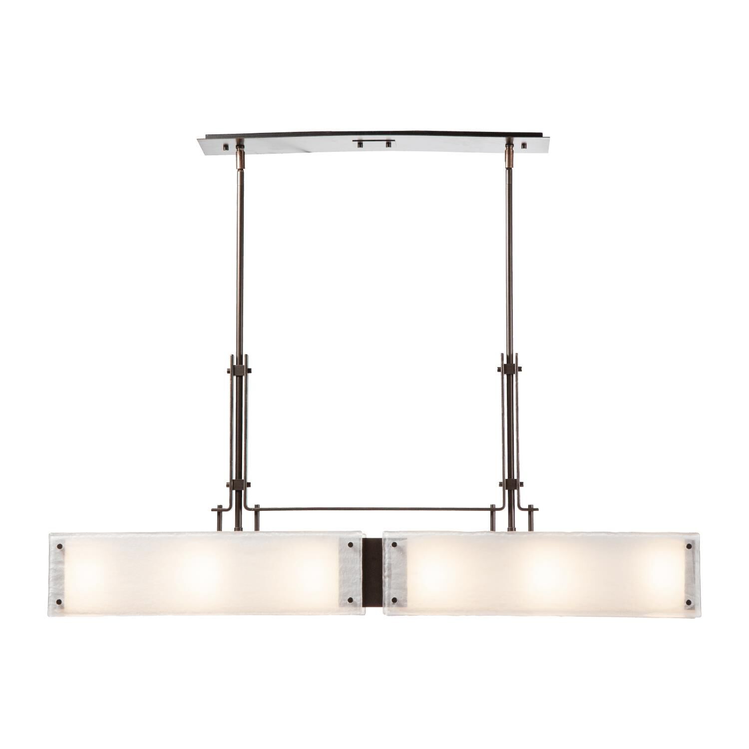 Shown in Burnished Brass finish and Frosted Granite glass