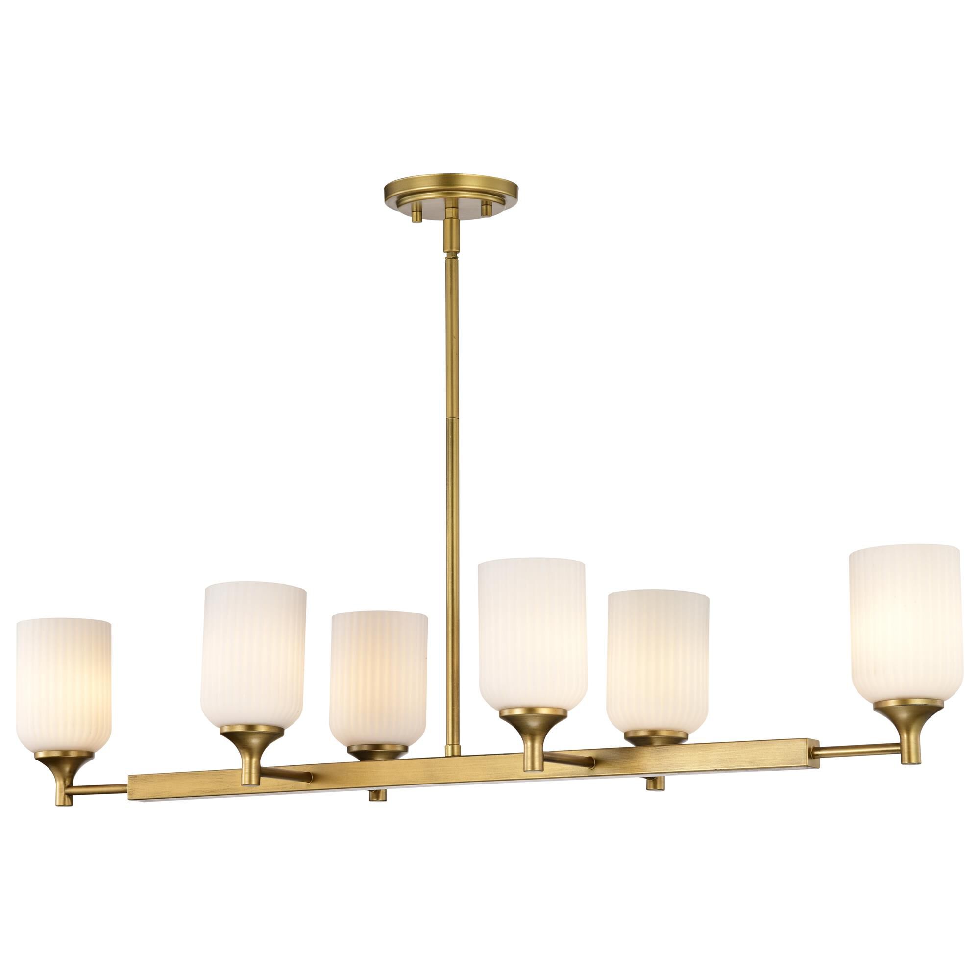 Shown in Natural Brass finish and Frosted Ribbed glass