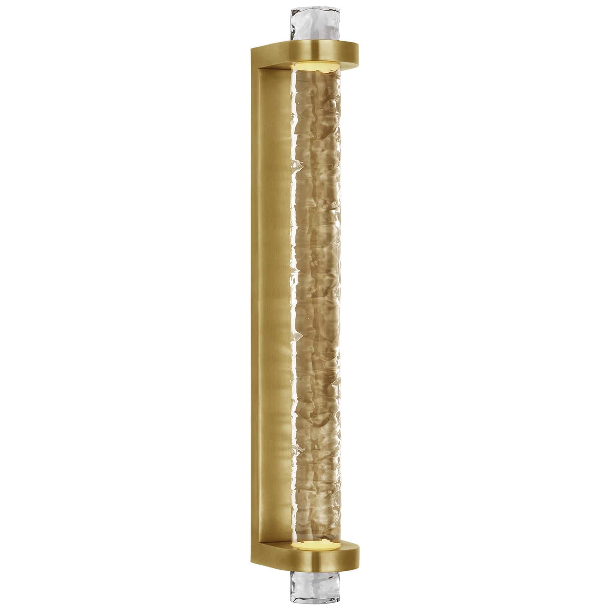 Shown in Soft Brass finish and Clear Wavy glass
