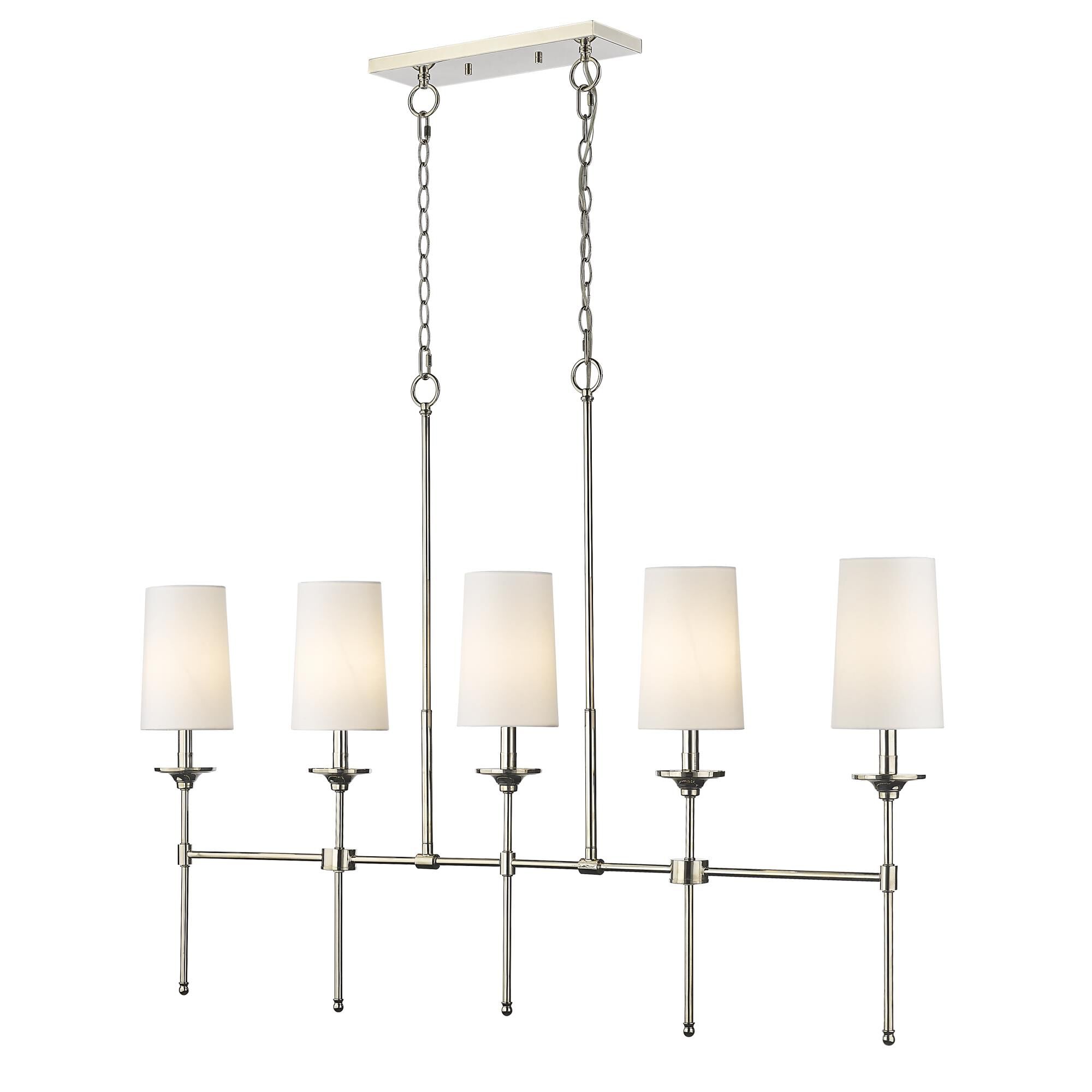 Shown in Polished Nickel finish and Cloth Cover glass and Cloth Cover shade