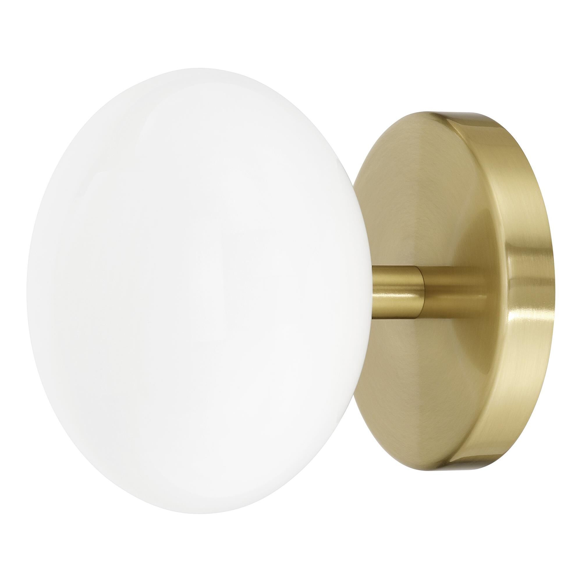 Shown in Brushed Gold finish and Opal glass