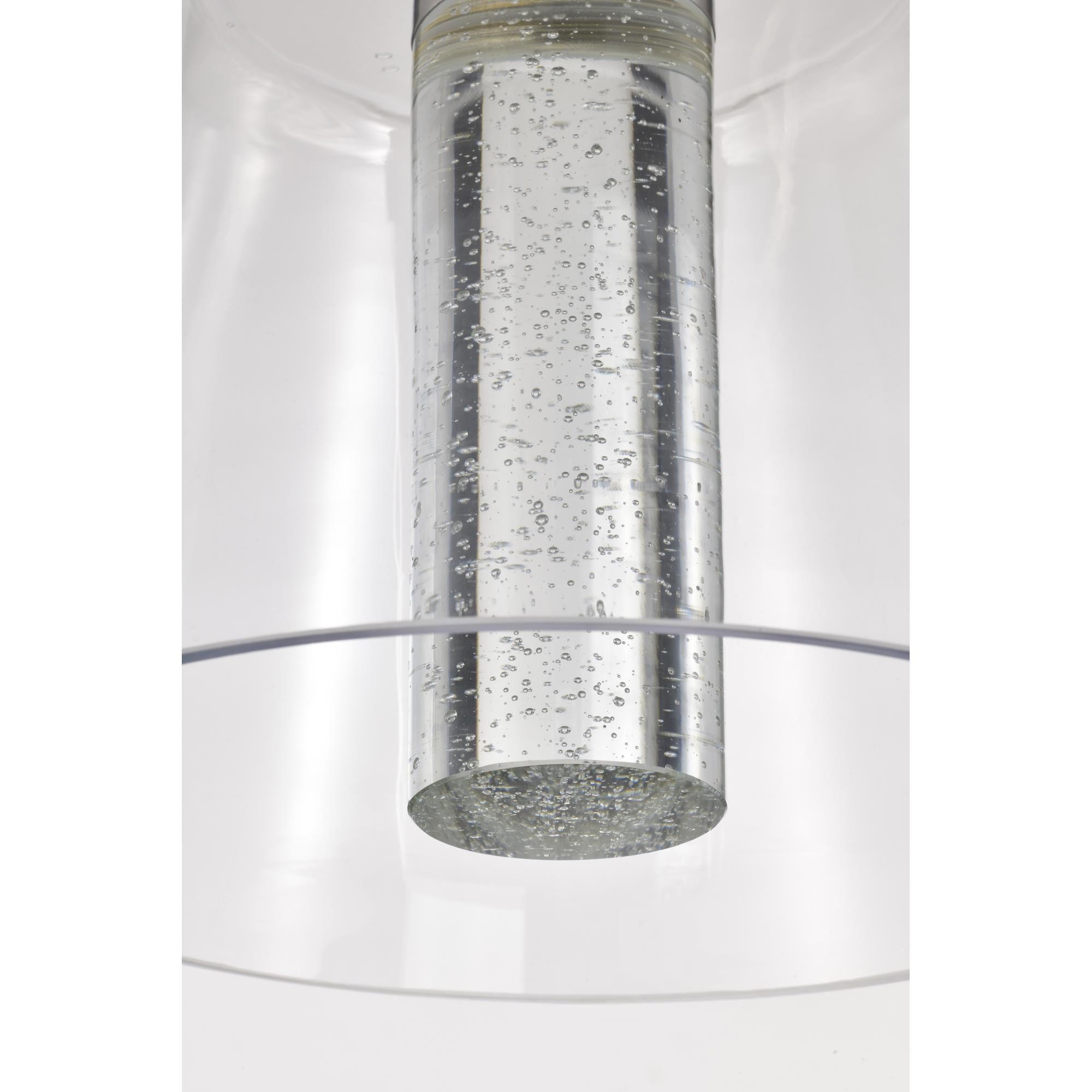 Shown in Brushed Nickel finish and Clear K9 Bubble Crystal glass