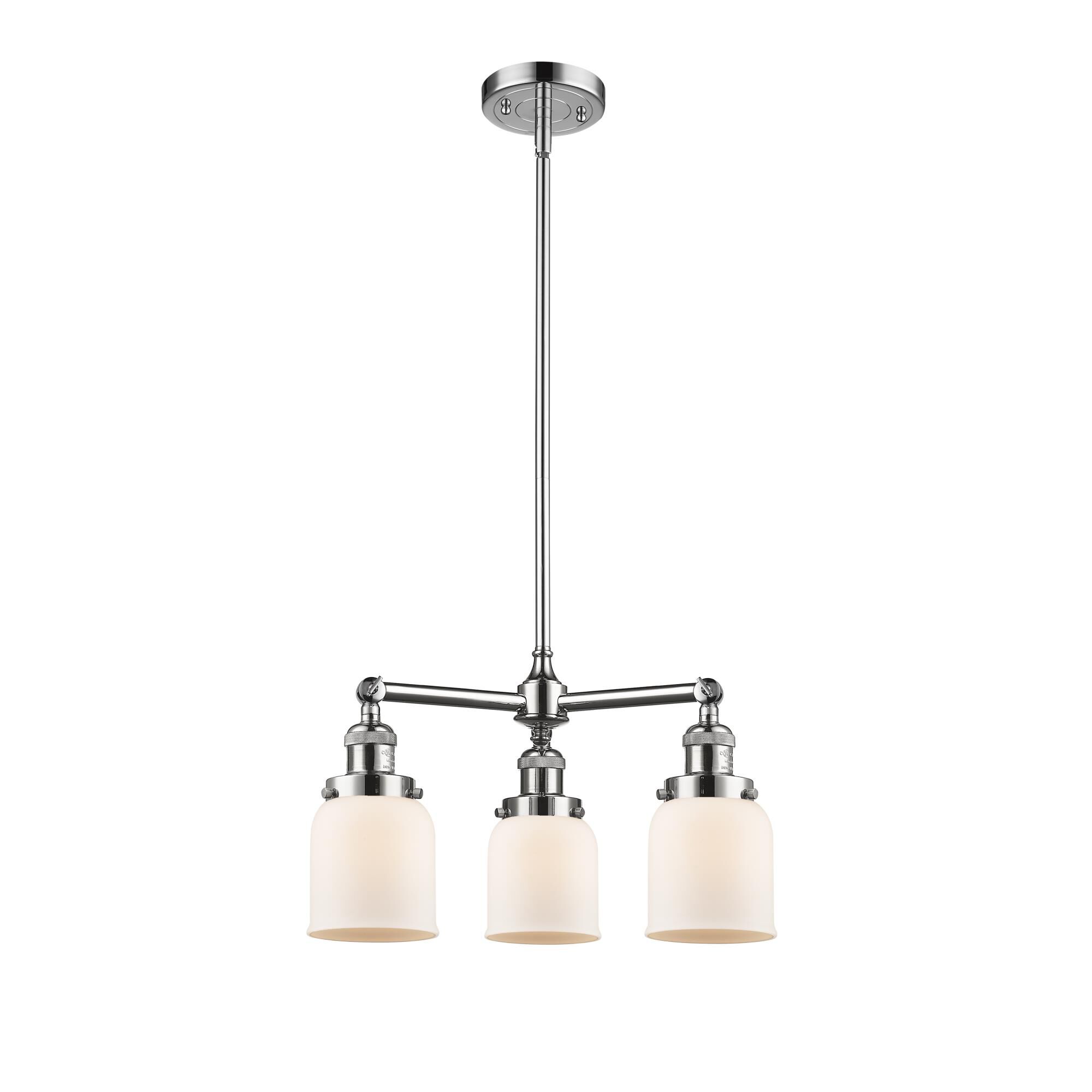 Shown in Polished Chrome finish and Matte White Cased glass