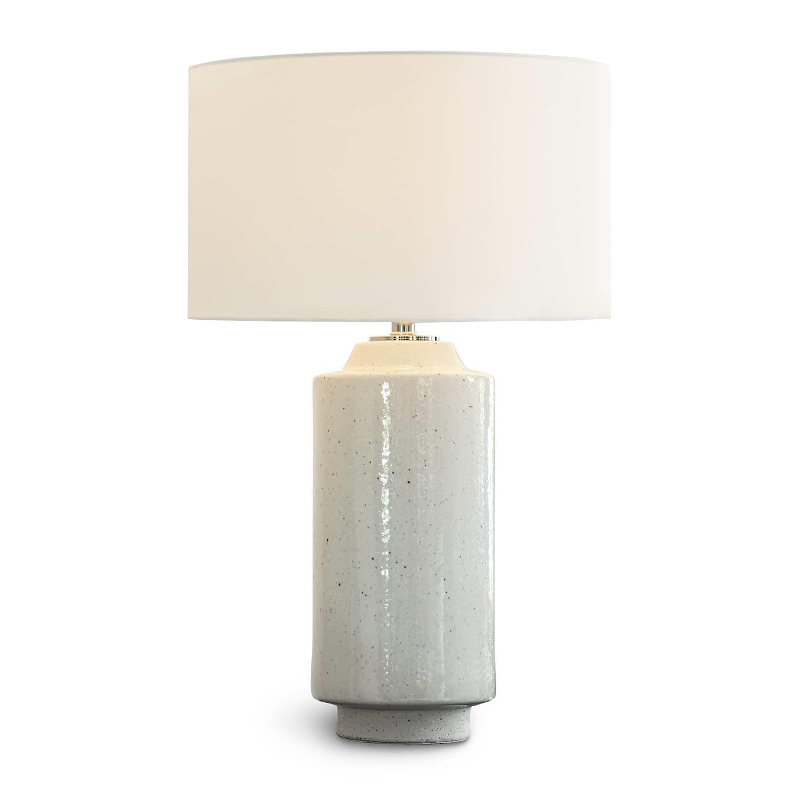 Shown in White finish and Linen shade