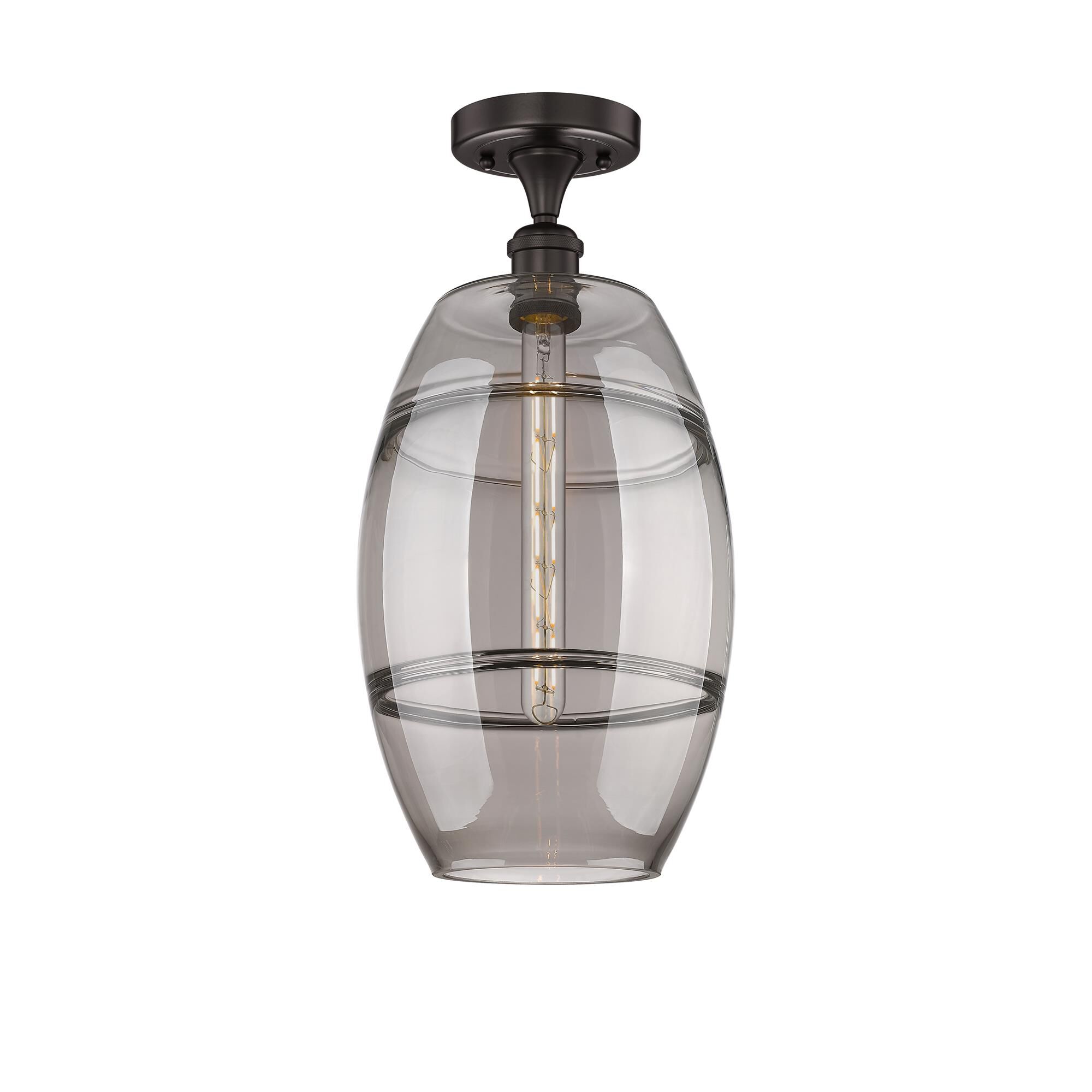 Shown in Oil Rubbed Bronze finish and Light Smoke glass