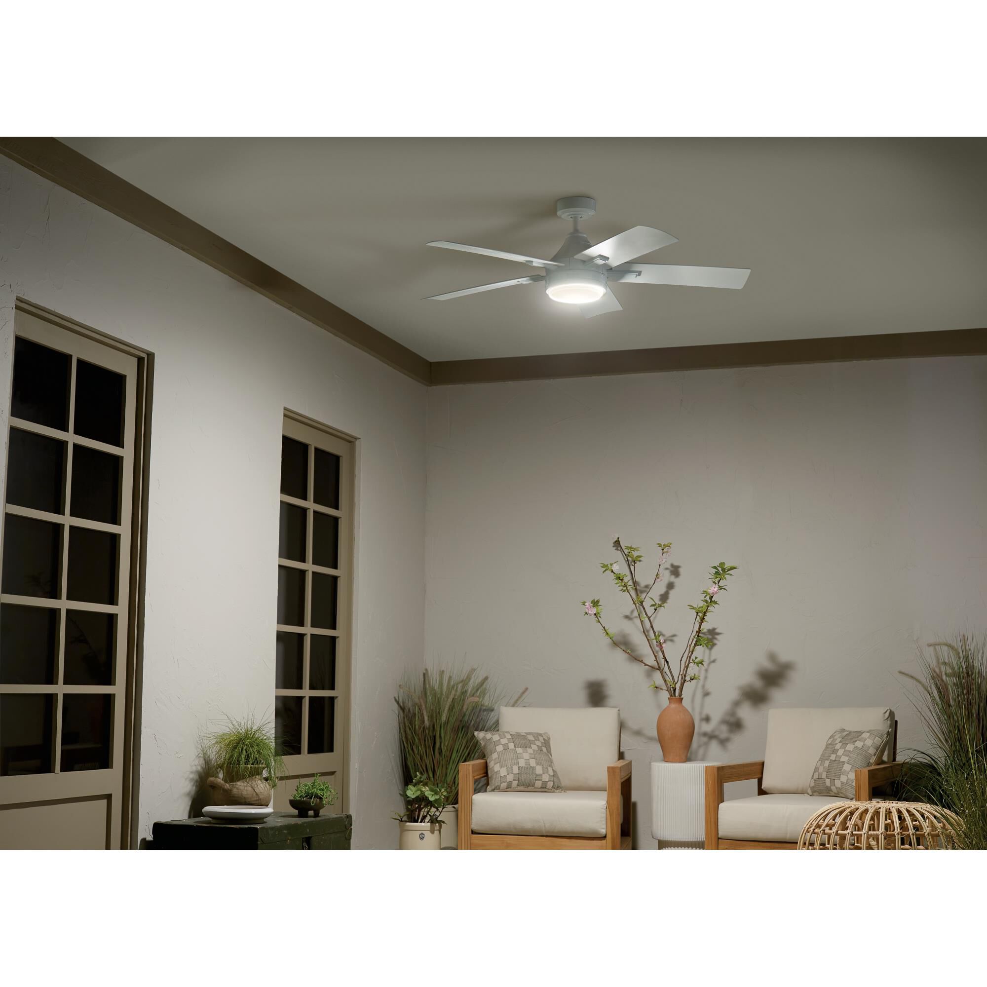 Tide Outdoor Rated 52 Inch Ceiling Fan with Light Kit by Kichler Lighting