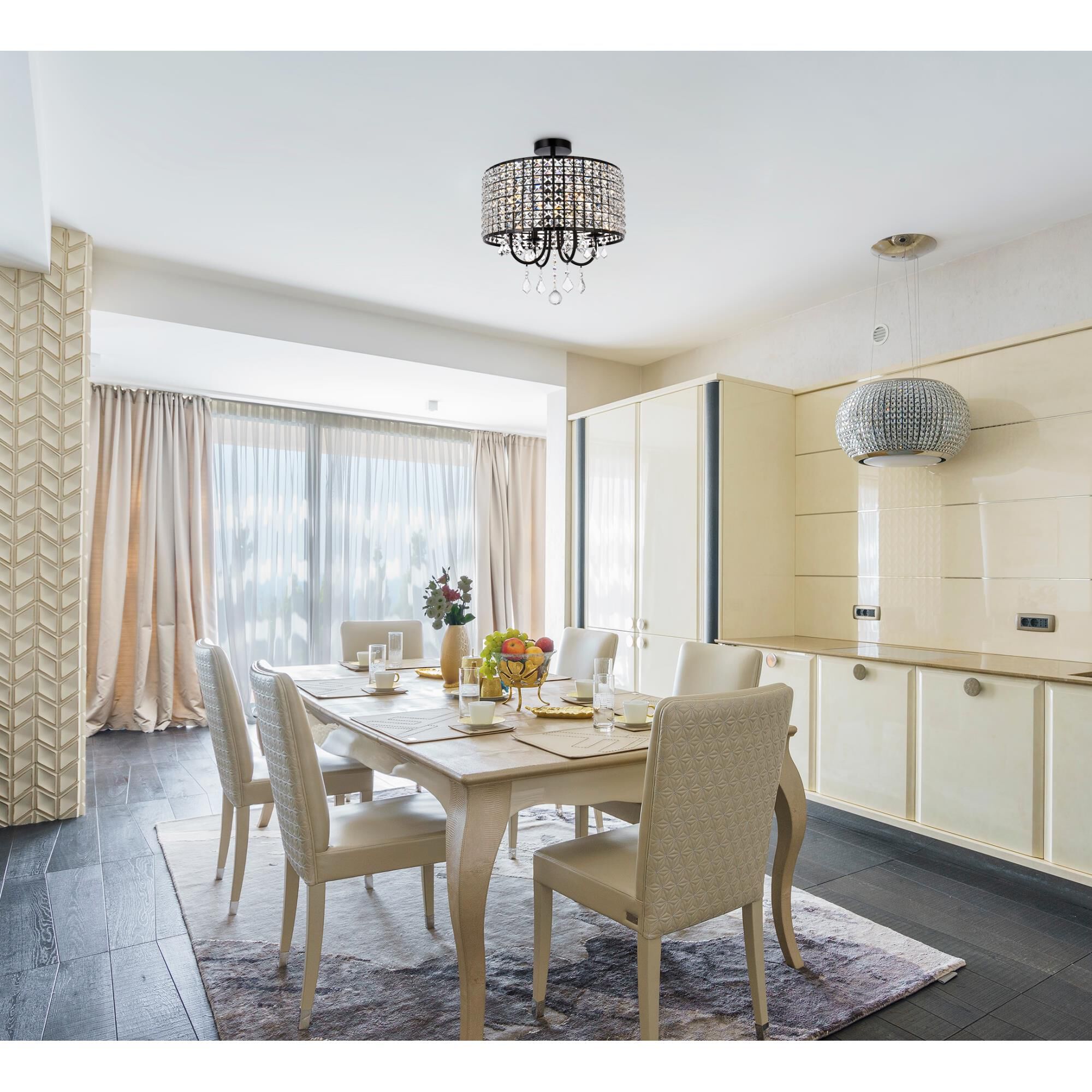 Shown in Black finish and Clear Royal Cut crystal