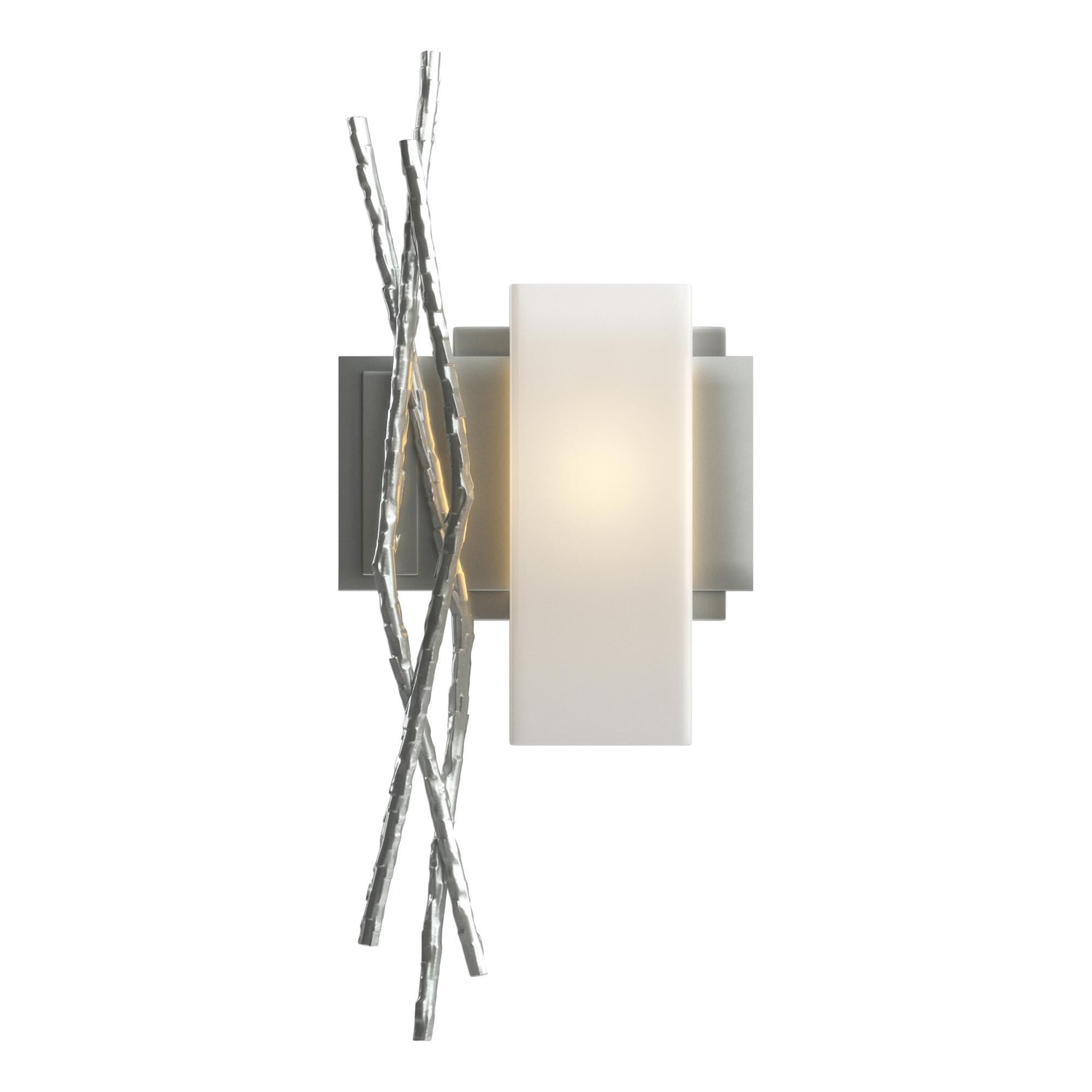 Shown in Vintage Platinum finish and Opal  glass and Orientation: Right accent