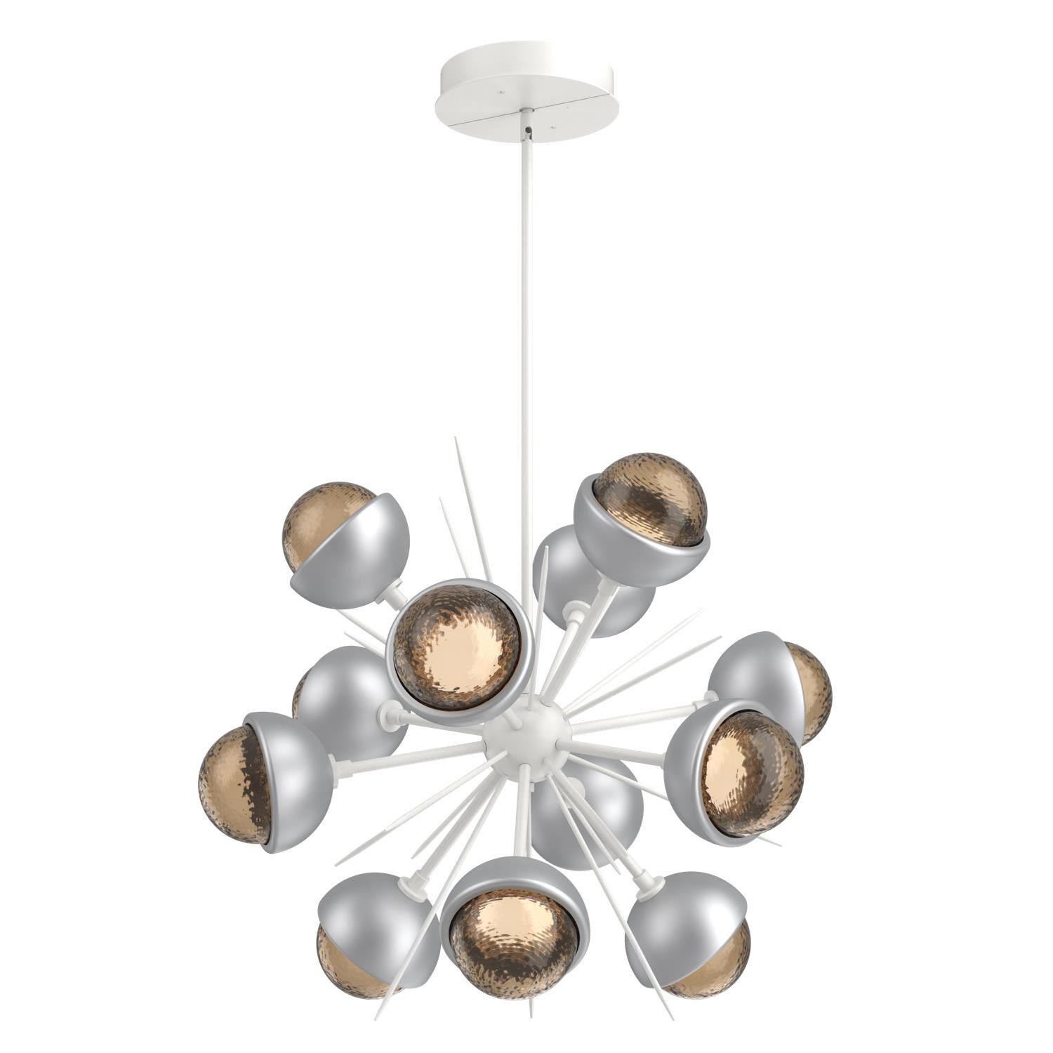Shown in Salt White finish and Bronze glass and Classic Silver accent