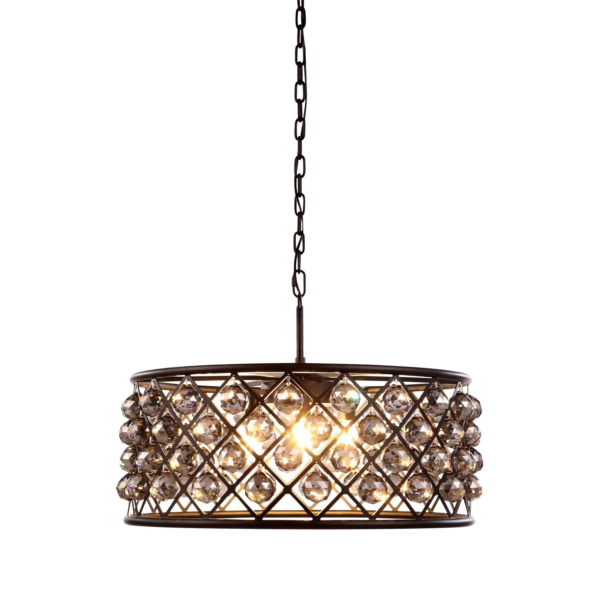 Shown in Matte Black finish and Royal Cut crystal and Silver Shade (Grey) accent