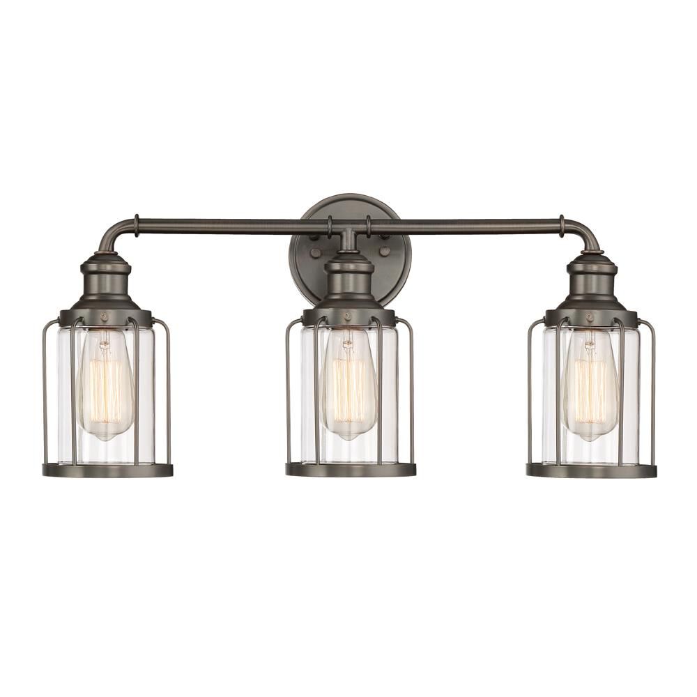 Shown in Satin Copper Bronze finish and Clear glass and Clear Glass shade