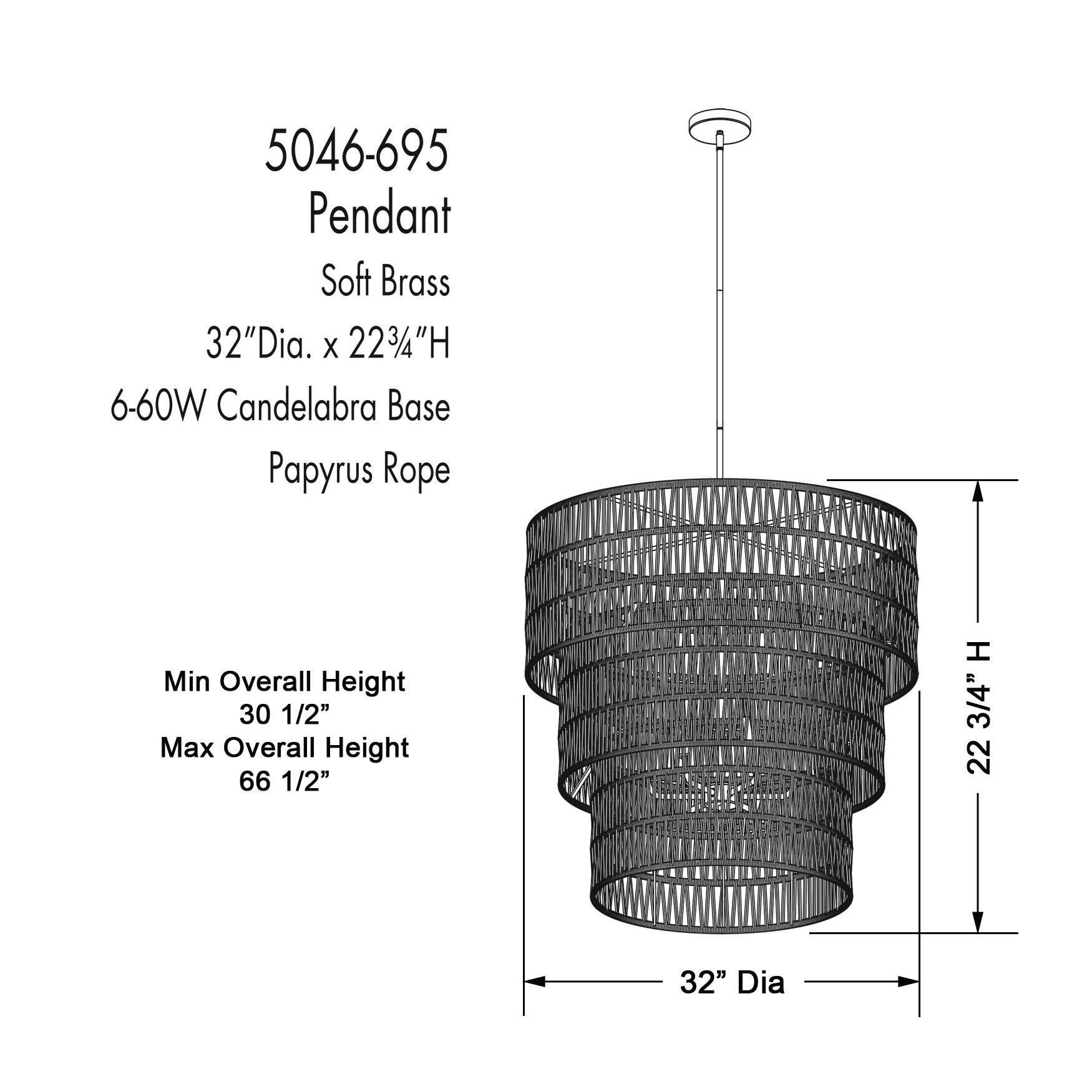 Shown in Soft Brass finish and Papyrus Rope shade