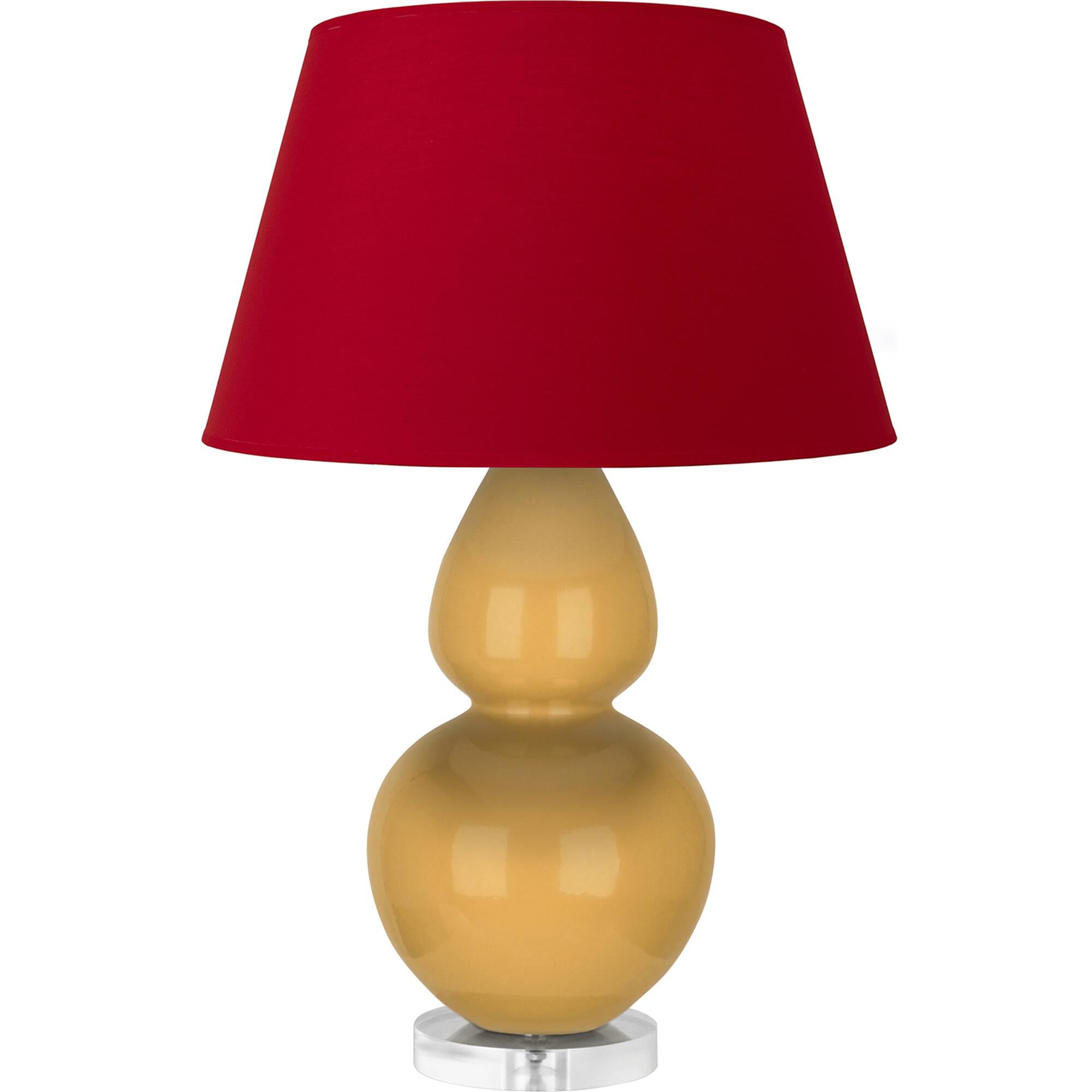 Shown in Sunset Yellow finish and Black and Red shade and Lucite accent