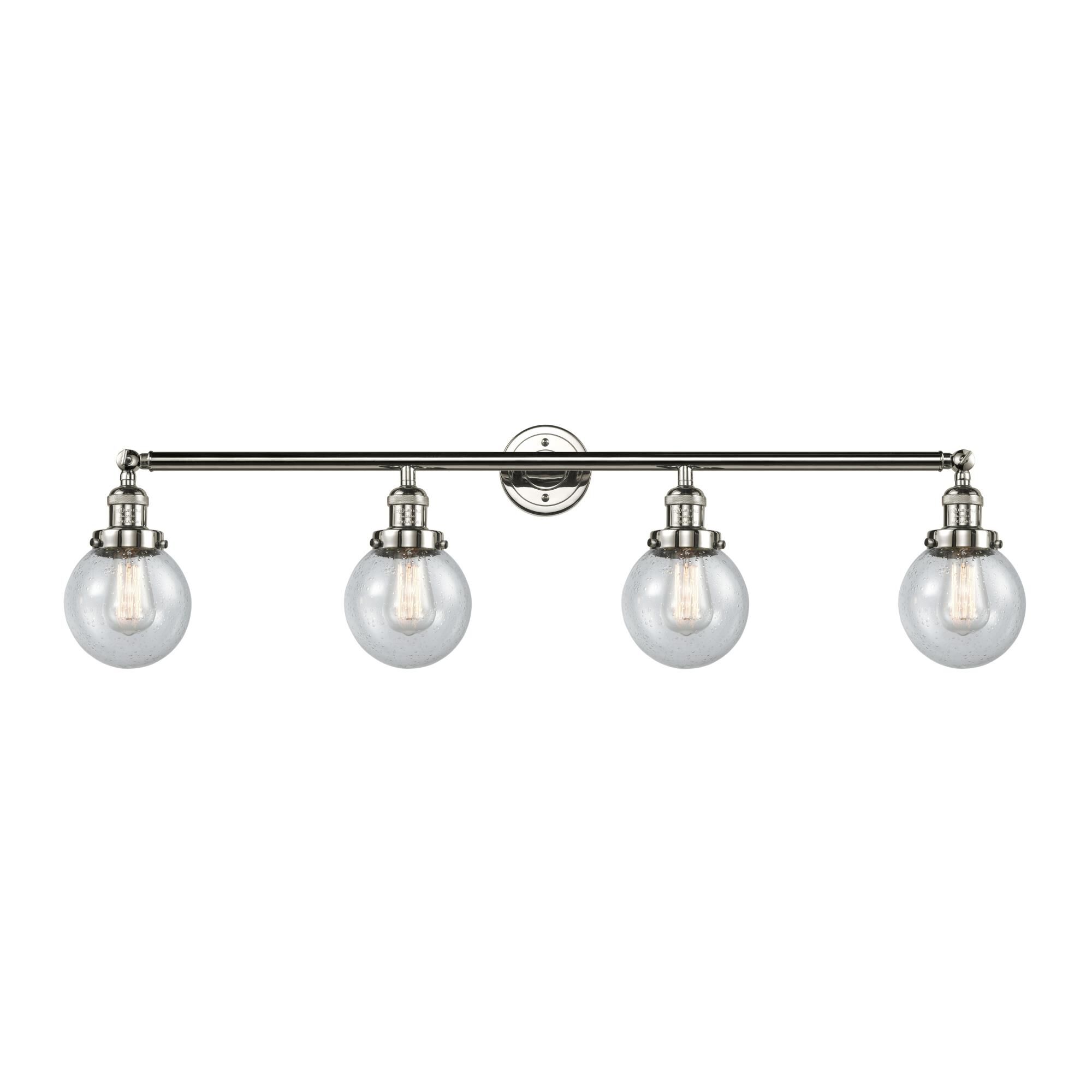 Shown in Polished Nickel finish and Seedy Beacon glass