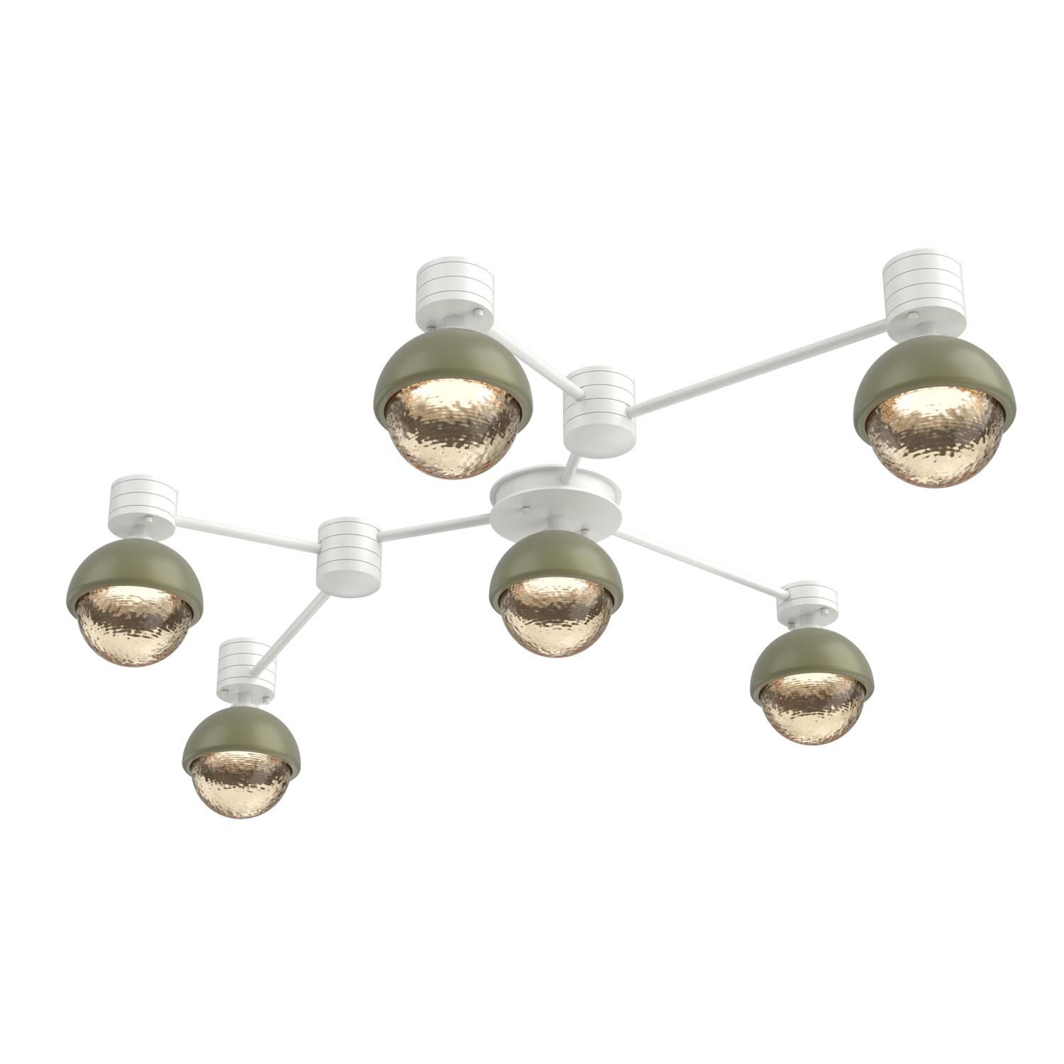Shown in Salt White finish and Amber glass and Sage Green accent