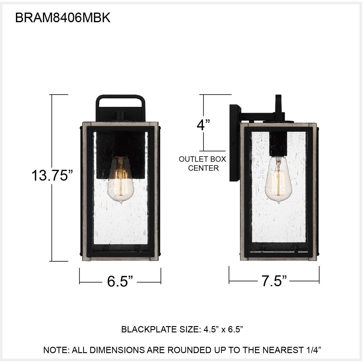 Shown in Matte Black finish and Clear Lighter Seeded glass