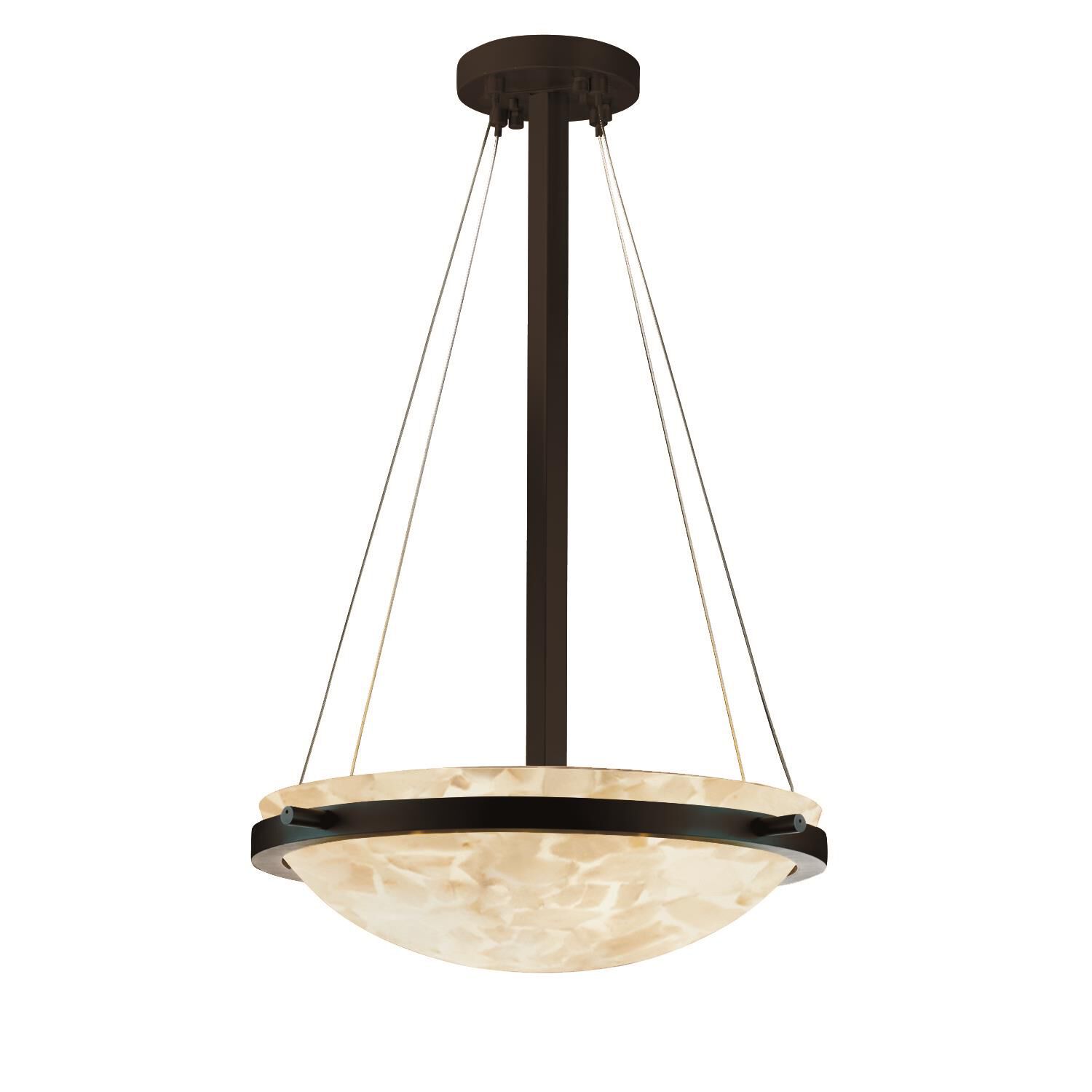 Shown in Matte Black finish and Alabaster Rocks glass and Round Bowl (ALR) shade