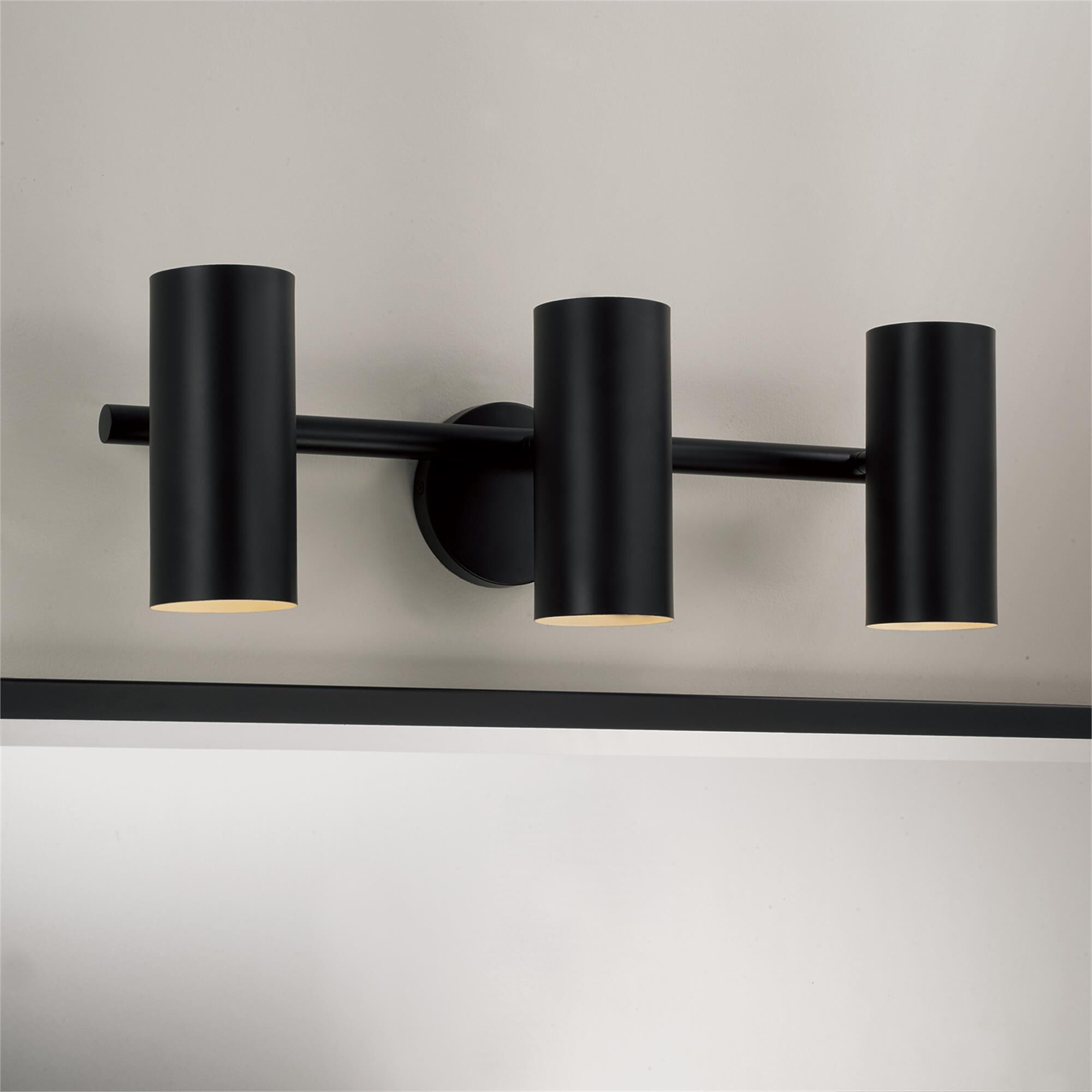 Shown in Matte Black finish and Matte Black Metal s With White Interior shade