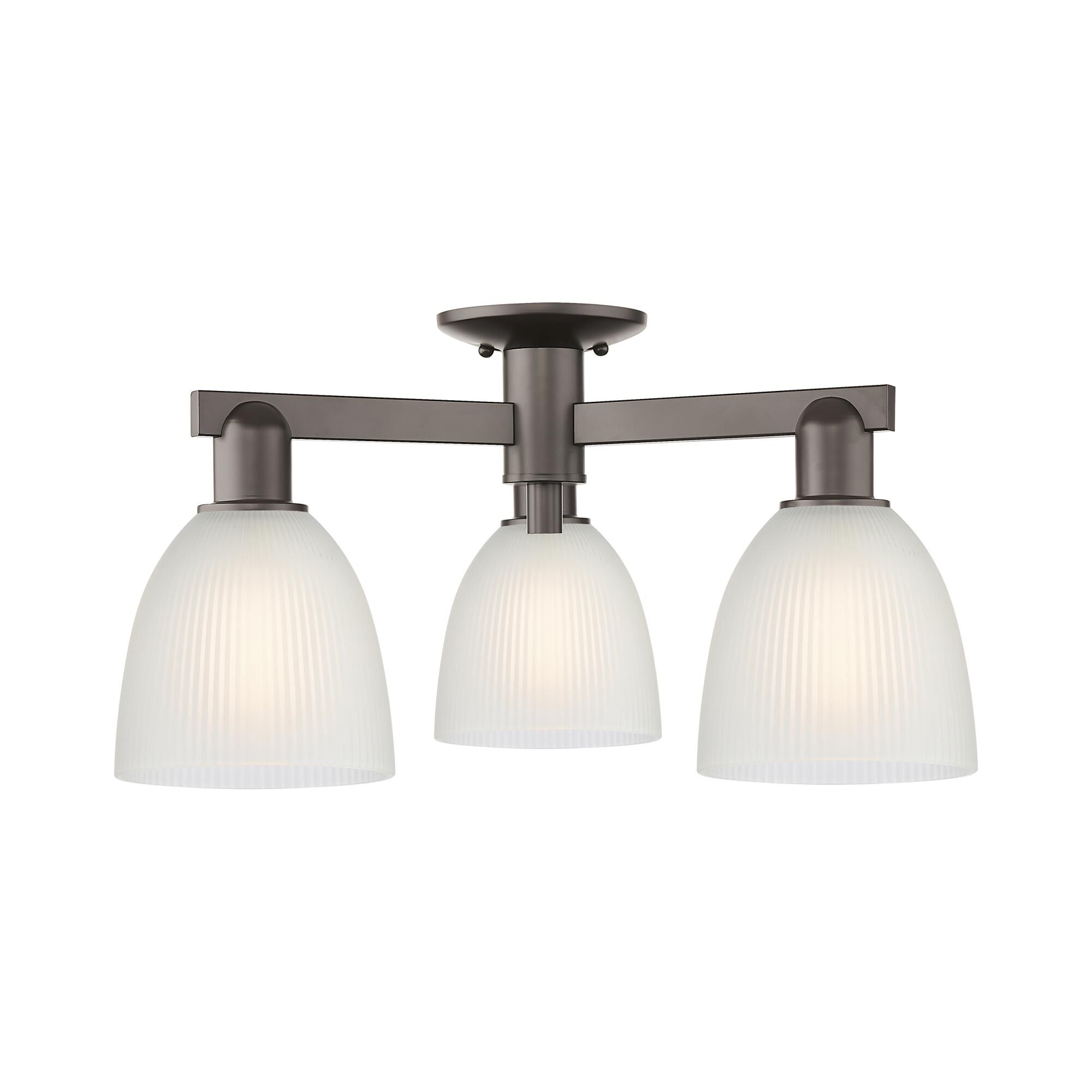 Shown in Oil Rubbed Bronze finish and White glass