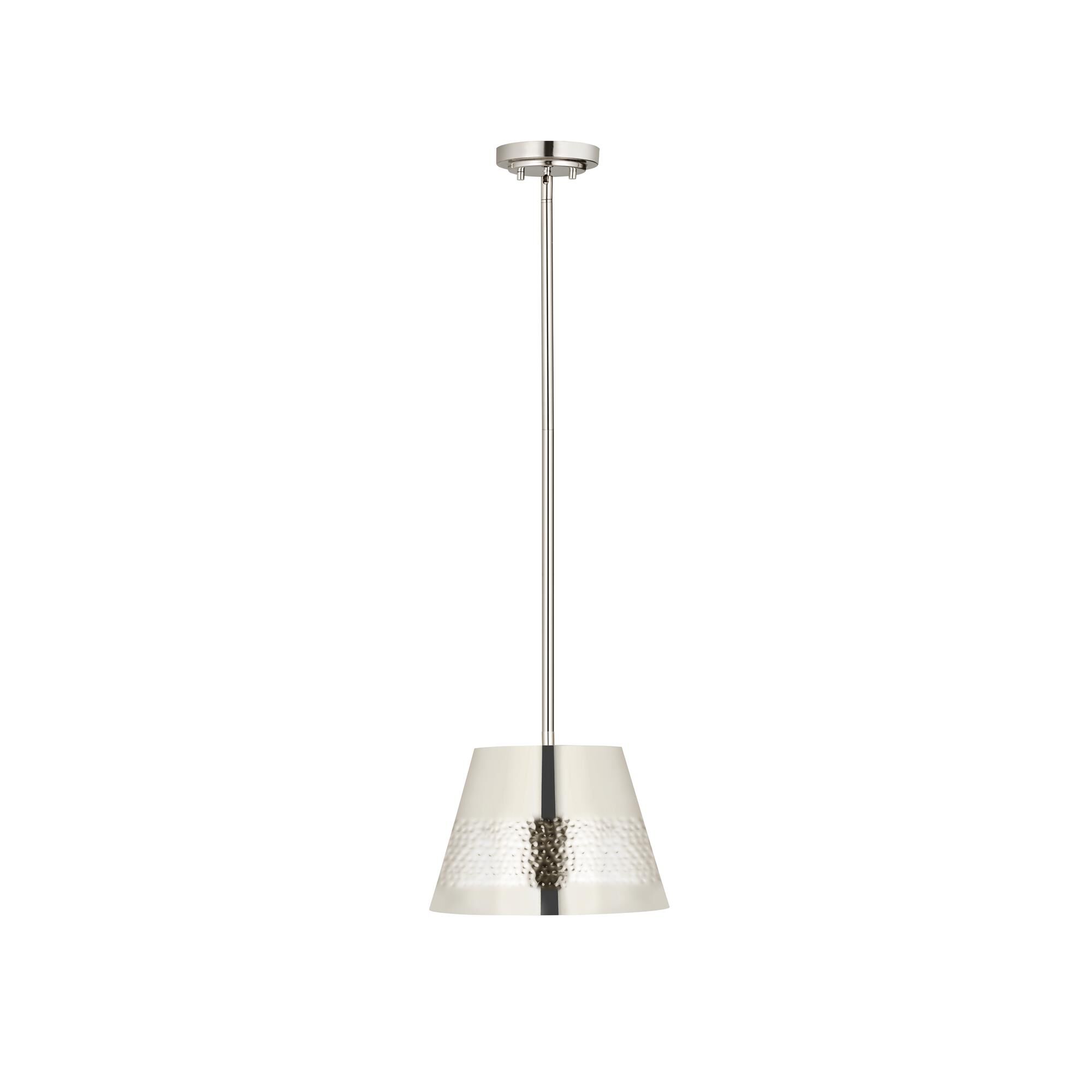 Shown in Polished Nickel finish and Iron glass and Iron shade