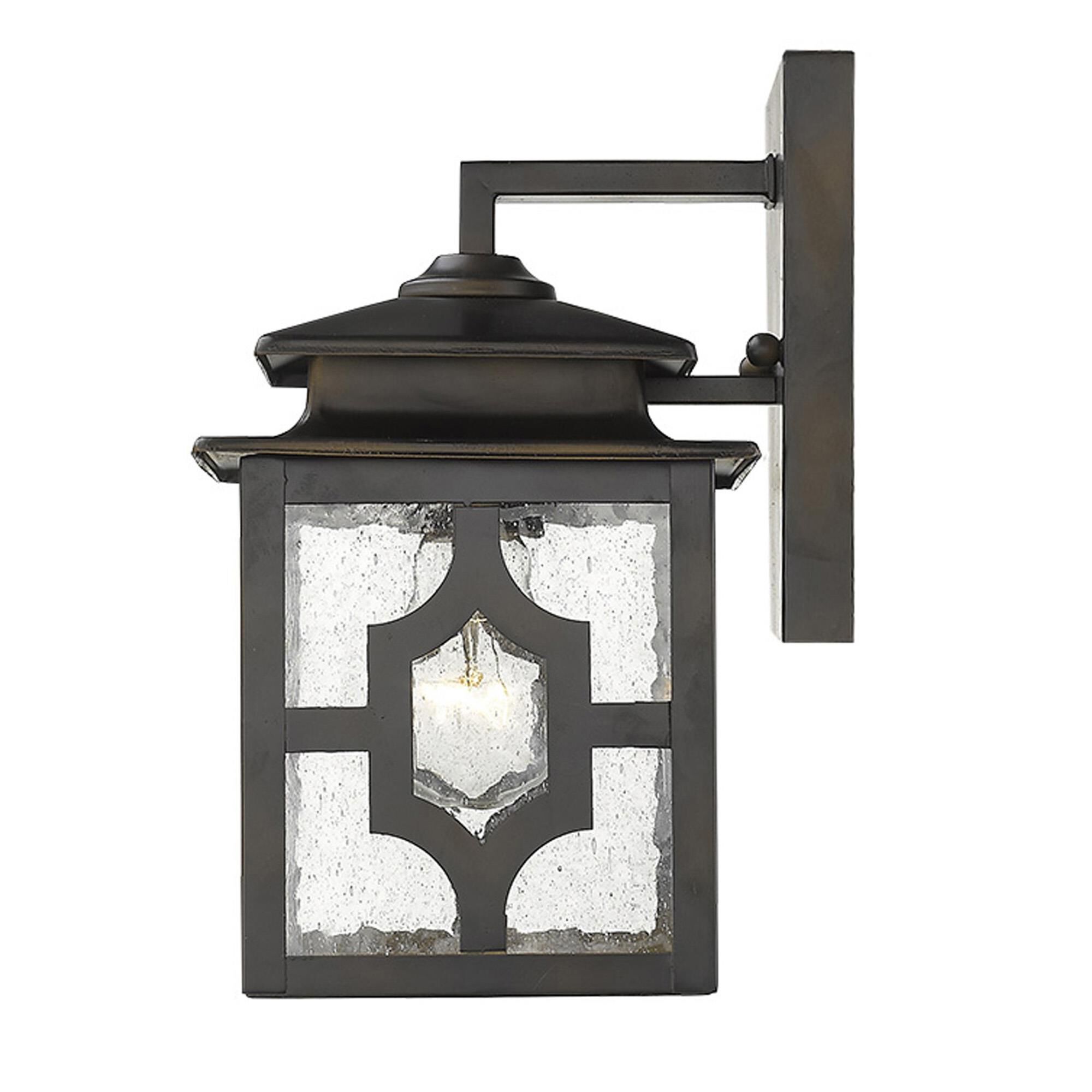 Shown in Oil-Rubbed Bronze finish and Clear glass and Clear, Seedy Glass Panes shade