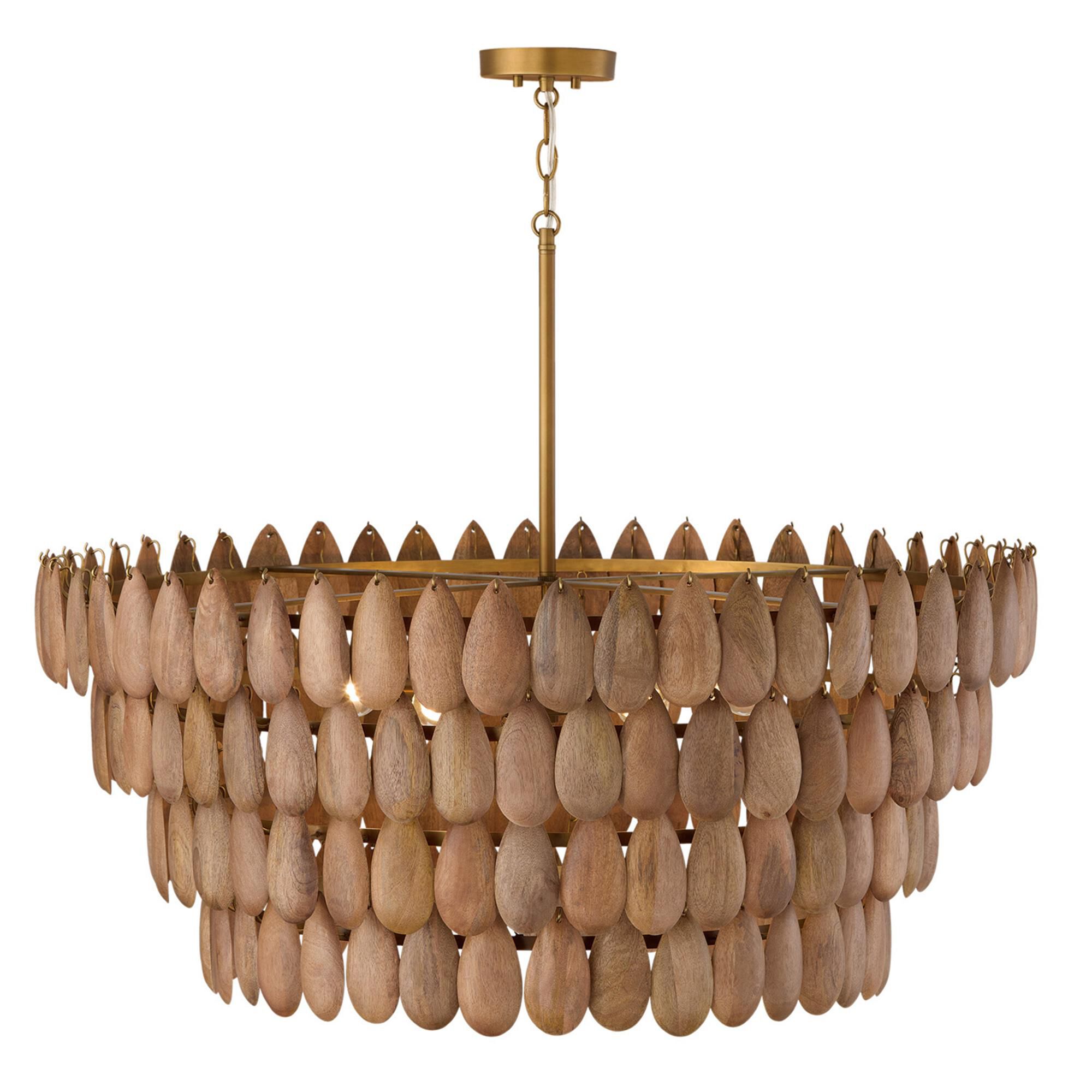 Shown in Light Wood And Patinaed Brass finish