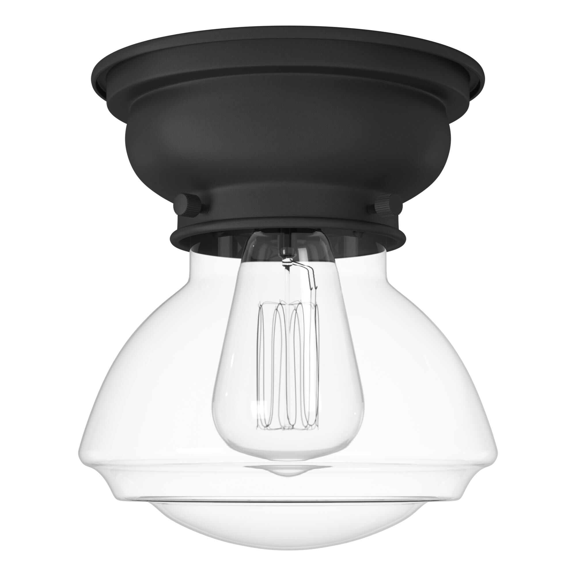 Shown in Matte Black finish and Bell glass and Glass shade