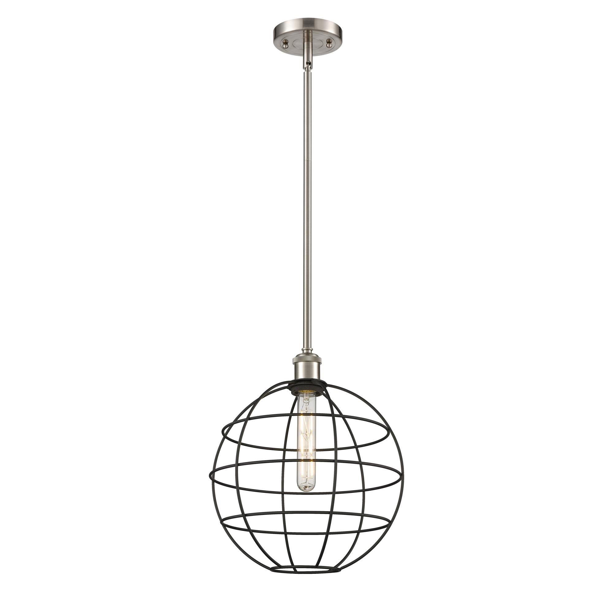 Shown in Satin Nickel finish and Matte Black shade