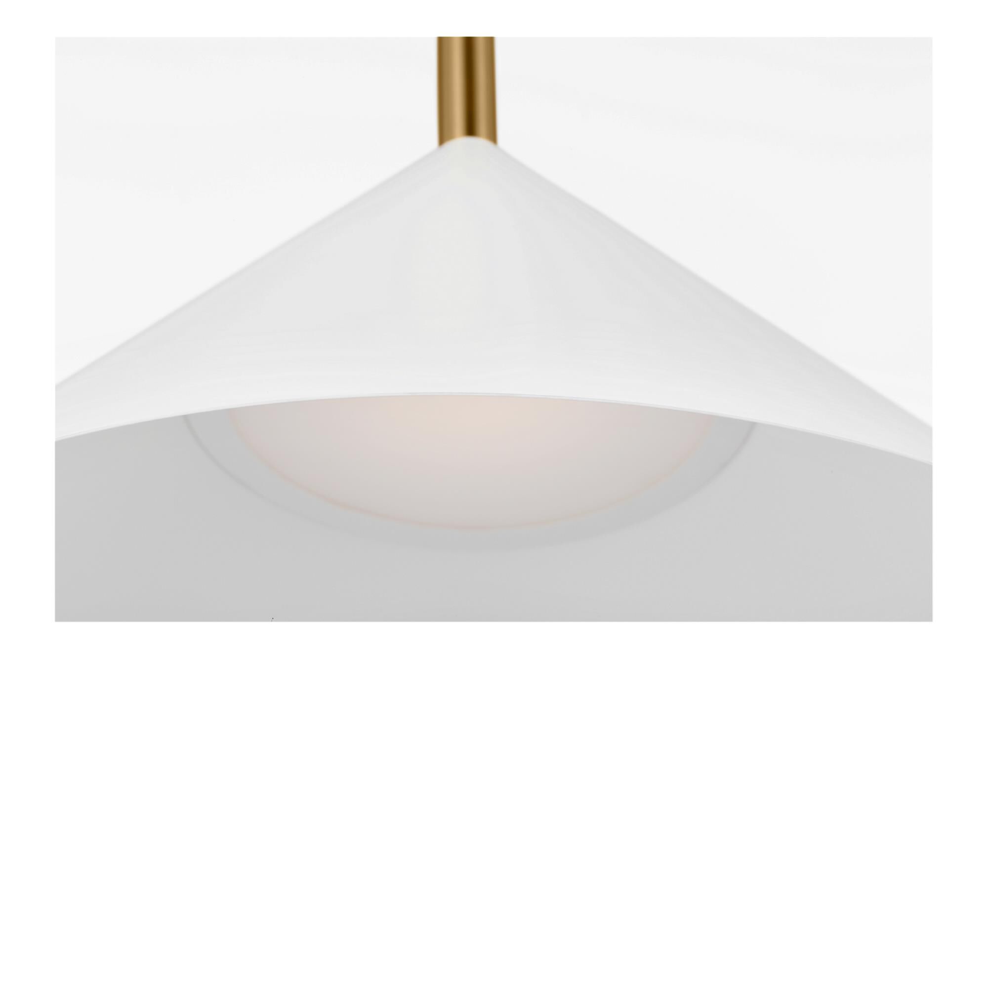 Shown in Burnished Brass finish and Metal shade