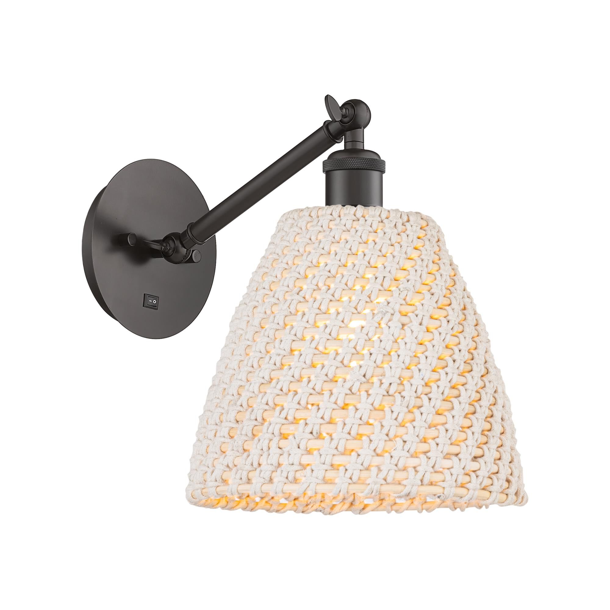 Shown in Oil Rubbed Bronze finish and Natural shade