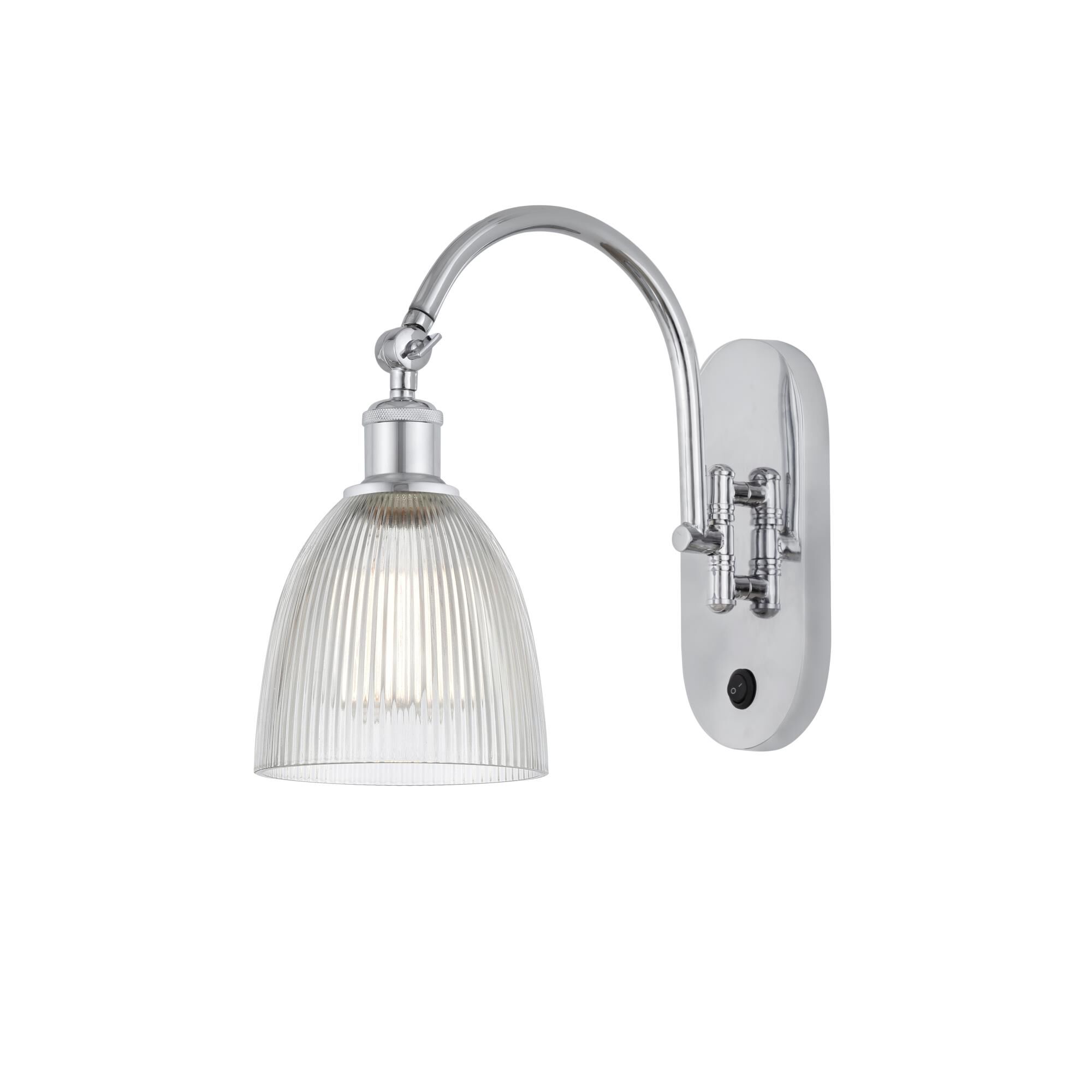 Shown in Polished Chrome finish and Clear glass