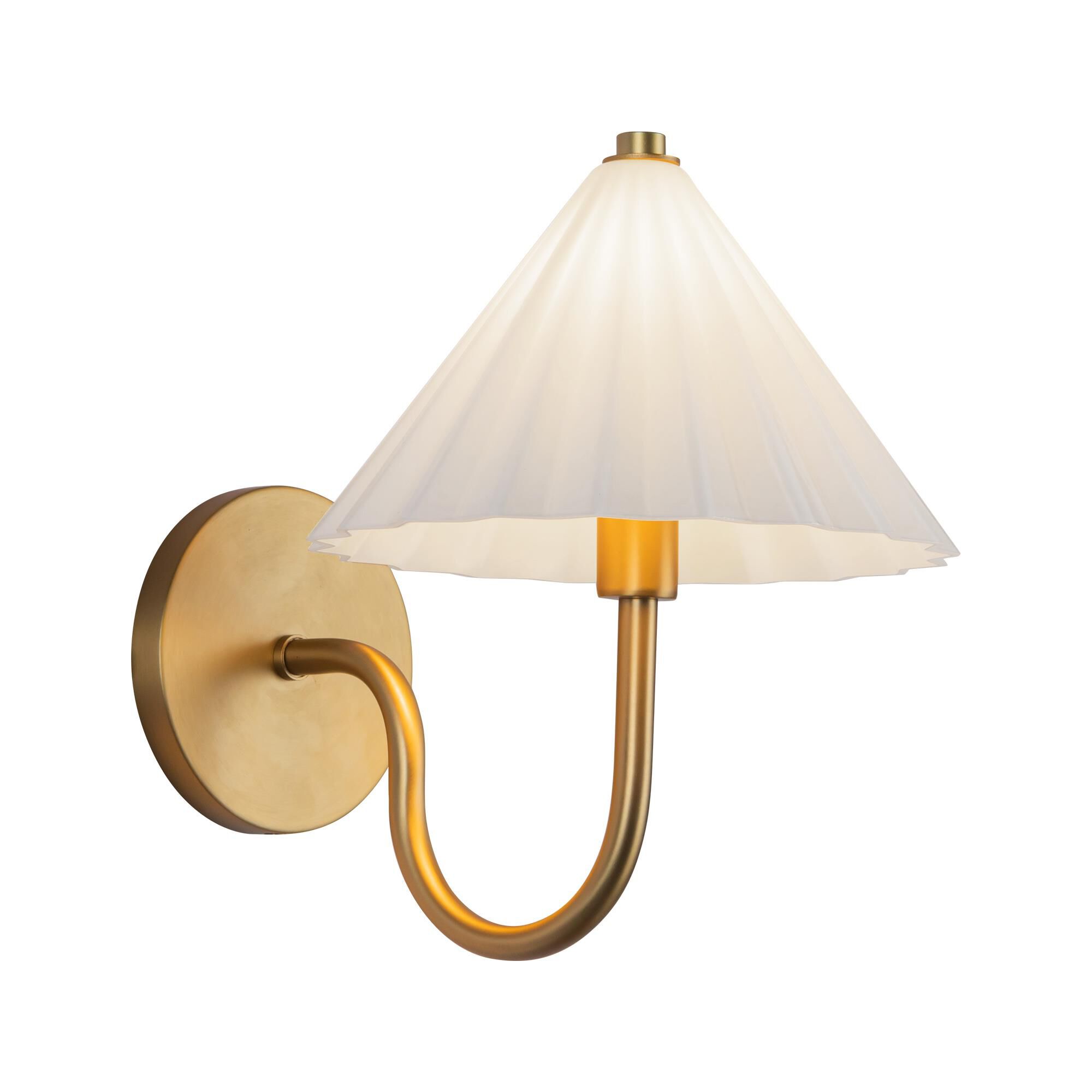 Shown in Aged Gold finish and Opal glass