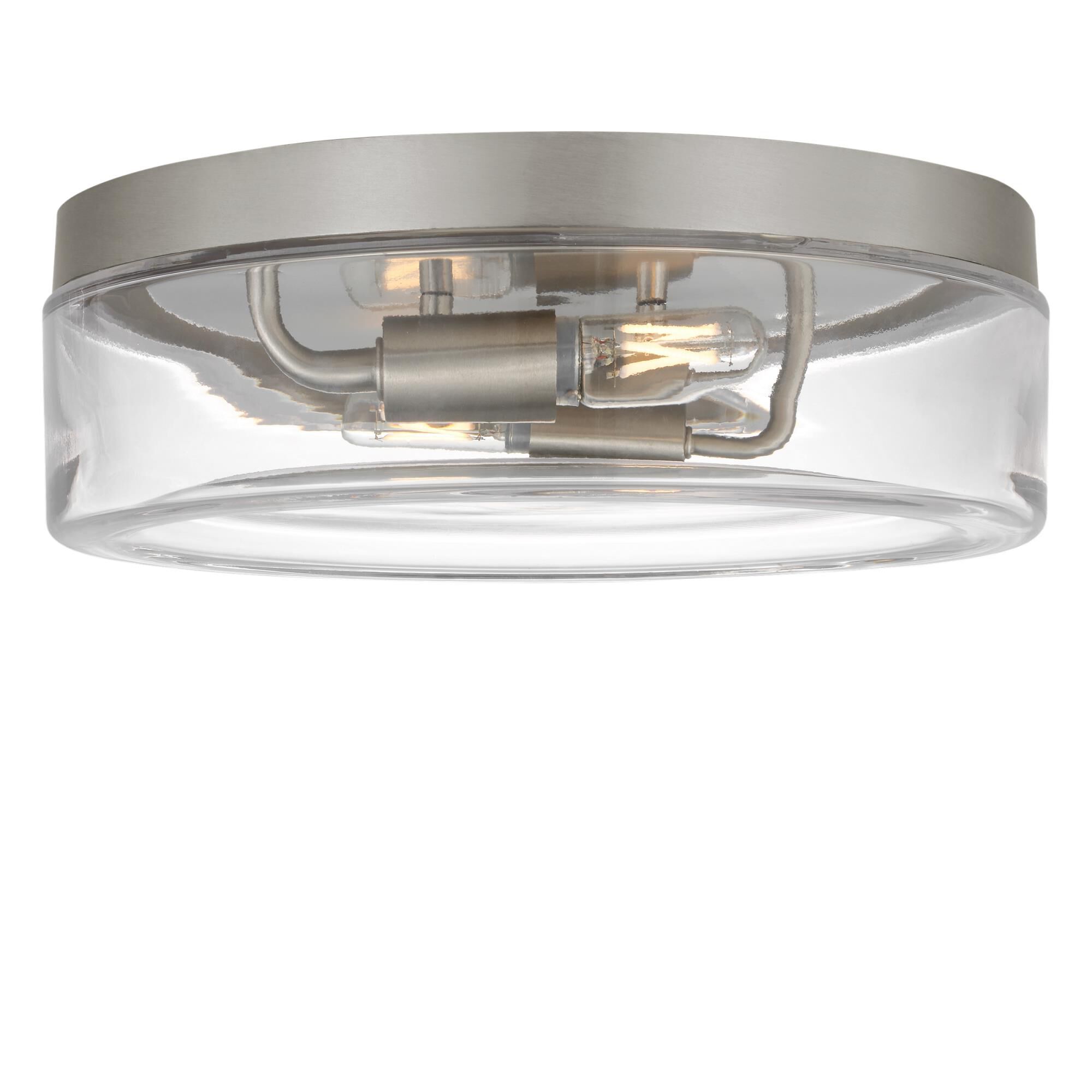 Shown in Brushed Nickel finish and Clear glass