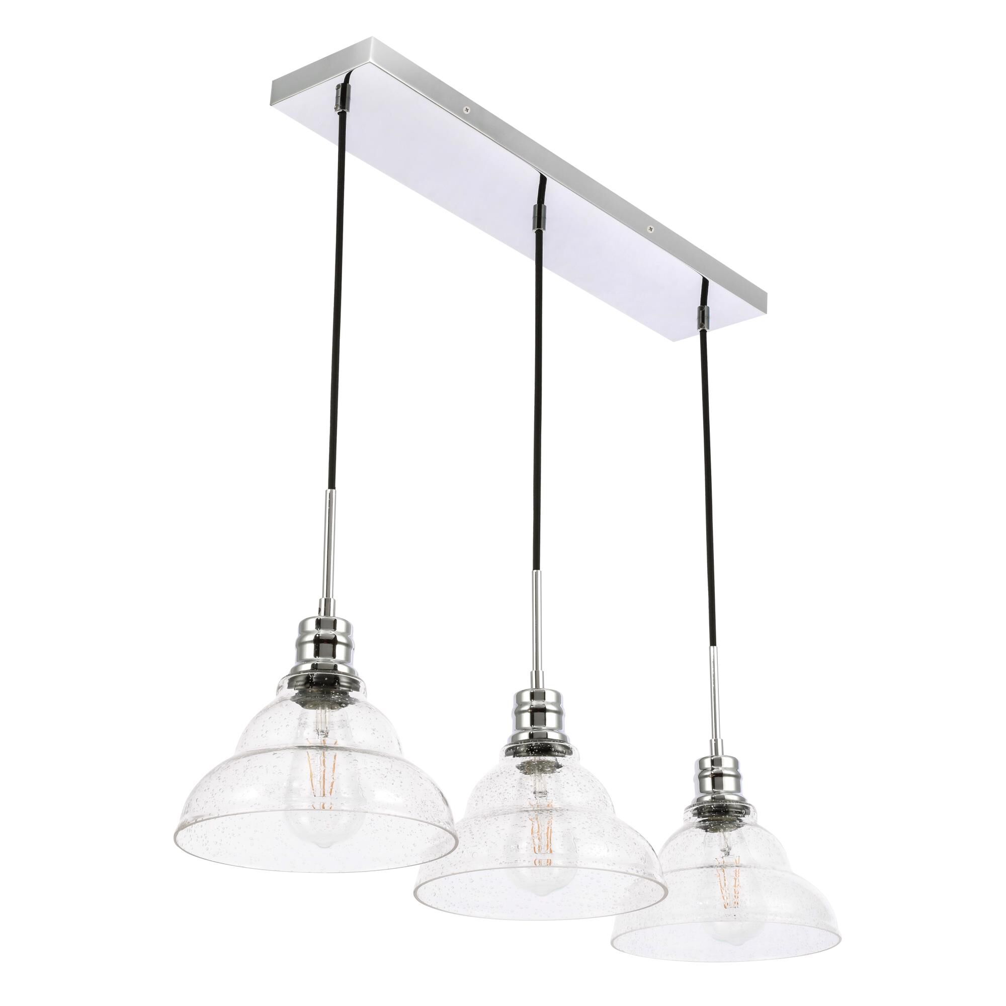 Clive 34 Inch 3 Light Linear Suspension Light by Elegant Lighting