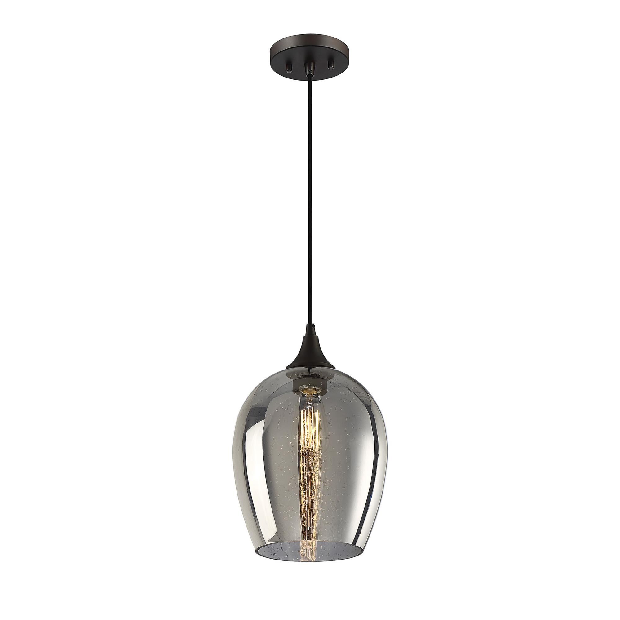 Shown in Oil Rubbed Bronze finish and Plated Metallic glass