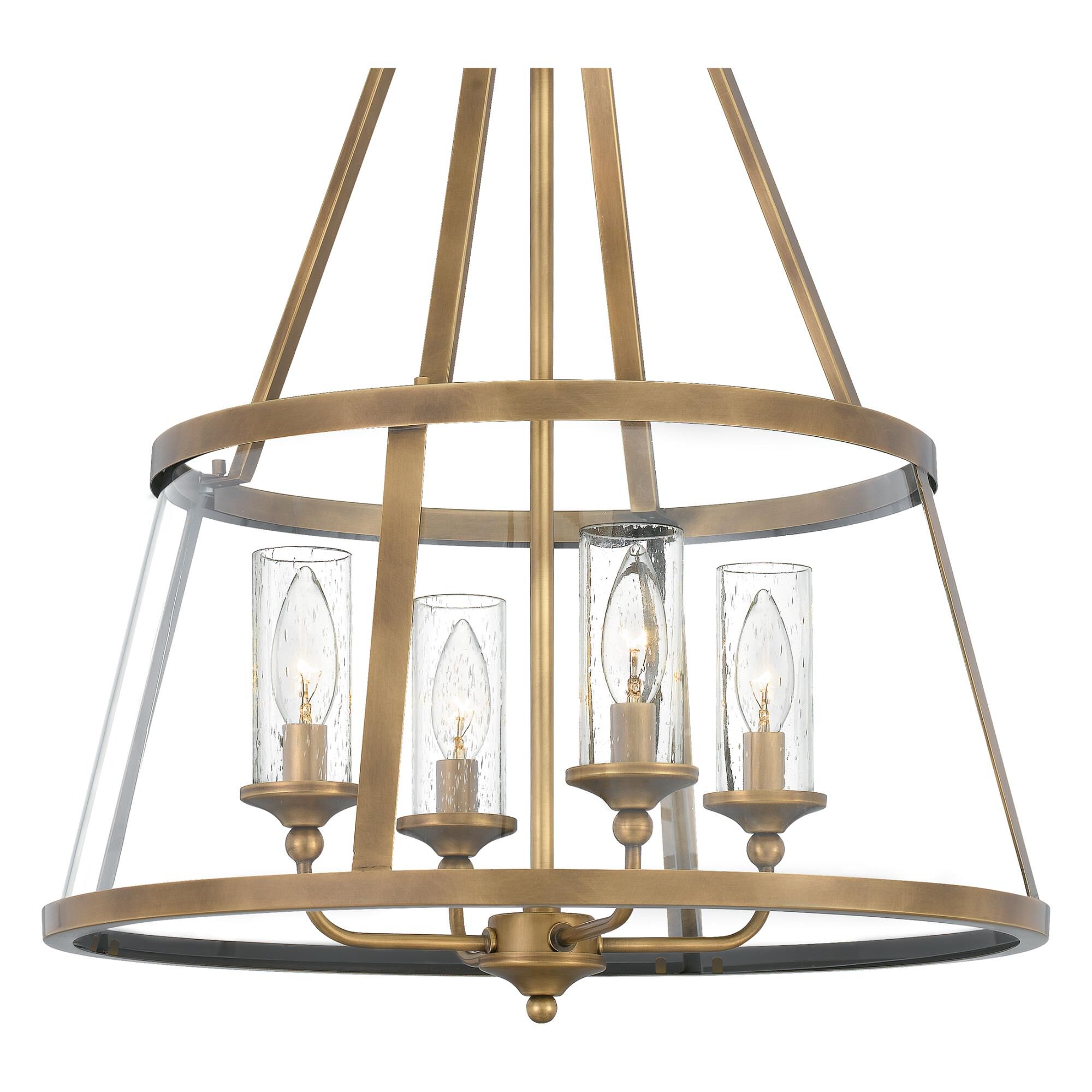 Shown in Weathered Brass finish and Clear Glass, Clear Seedy Glass shade