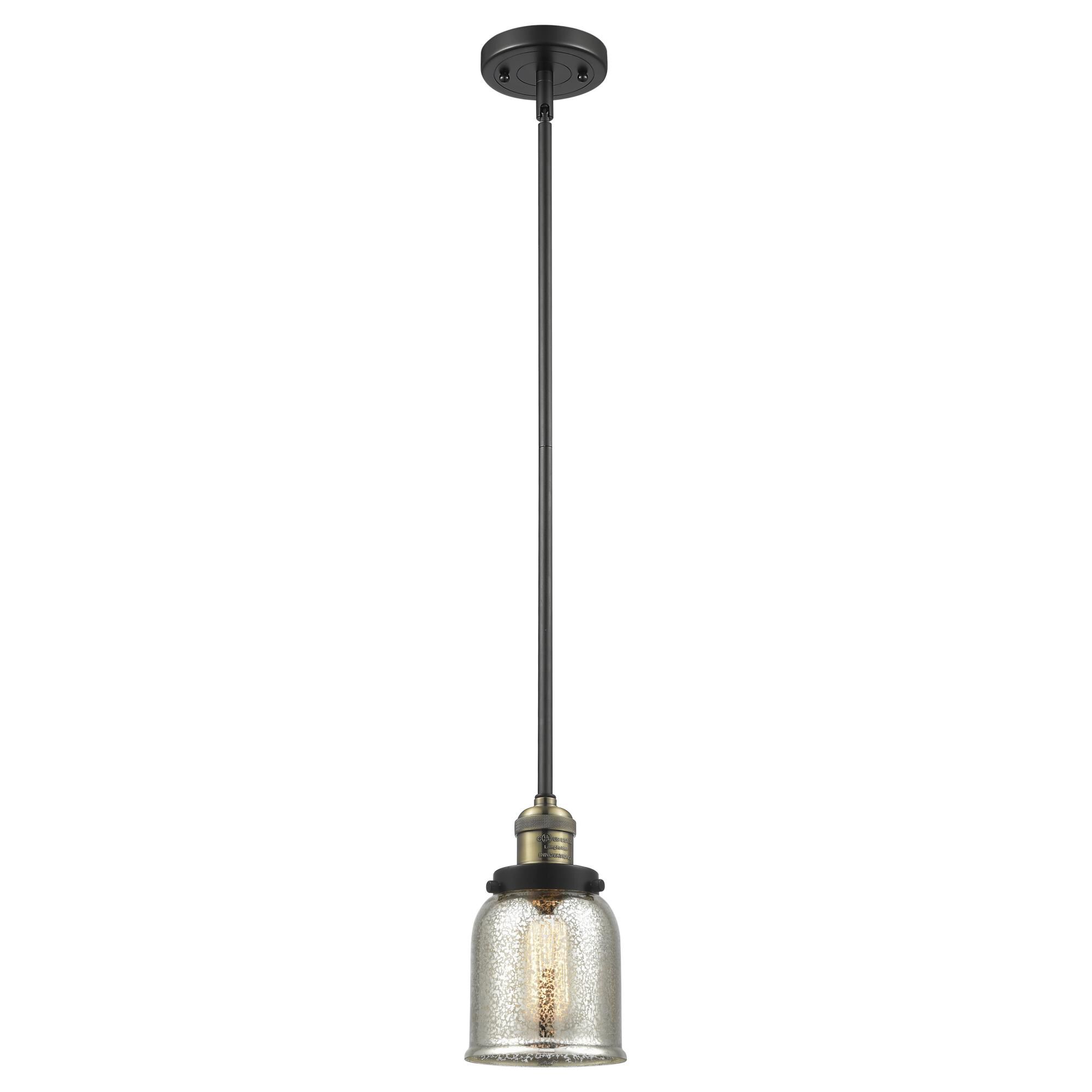 Shown in Black Antique Brass finish and Silver Mercury glass