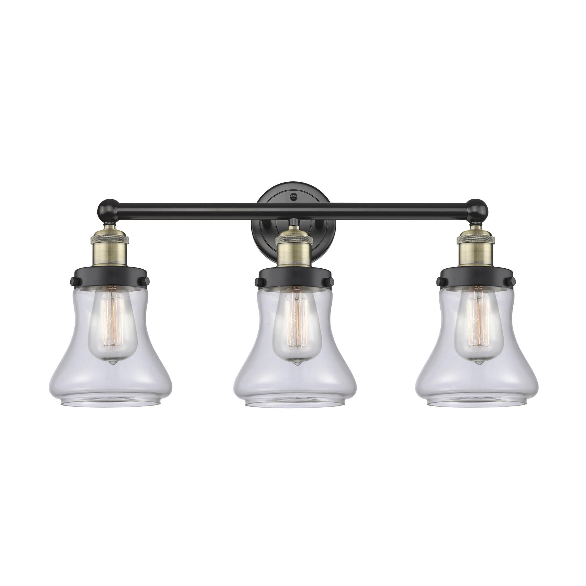 Shown in Black Antique Brass finish and Clear glass