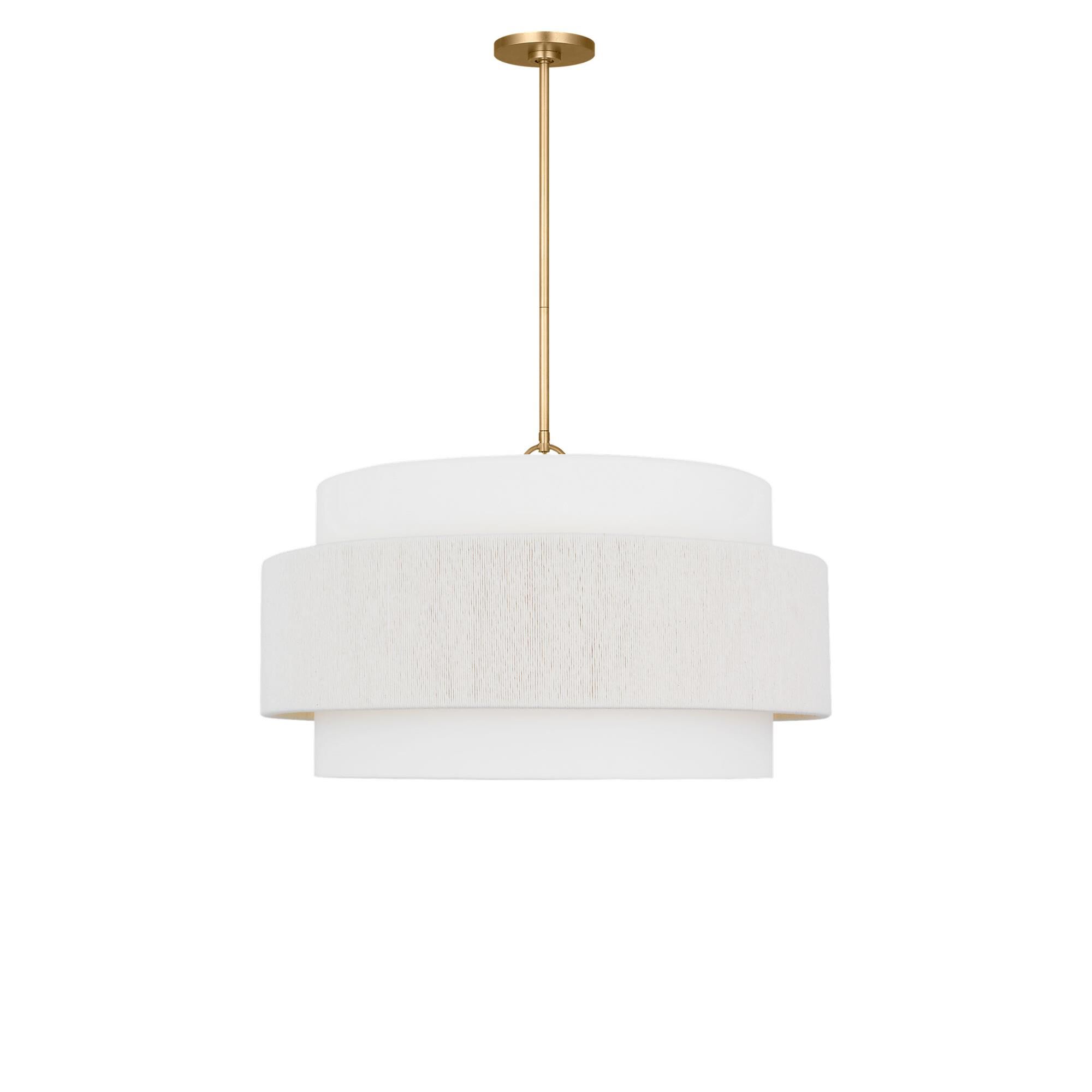 Shown in Gild finish and White Linen Fabric shade