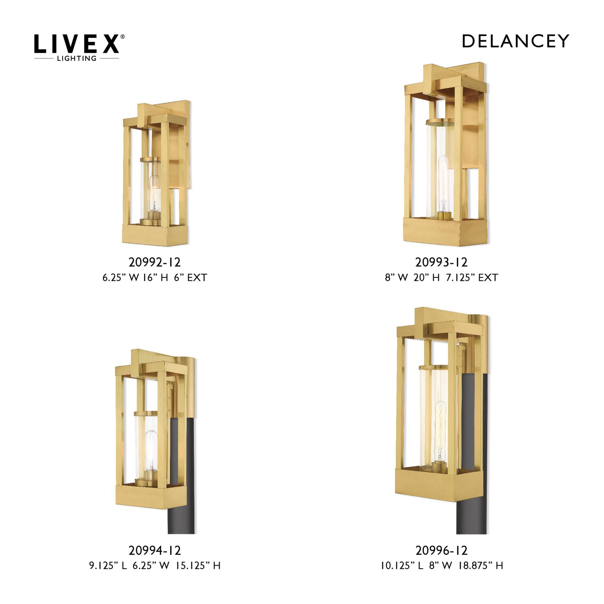 Delancey 16 Inch Tall 1 Light Outdoor Wall Light by Livex Lighting