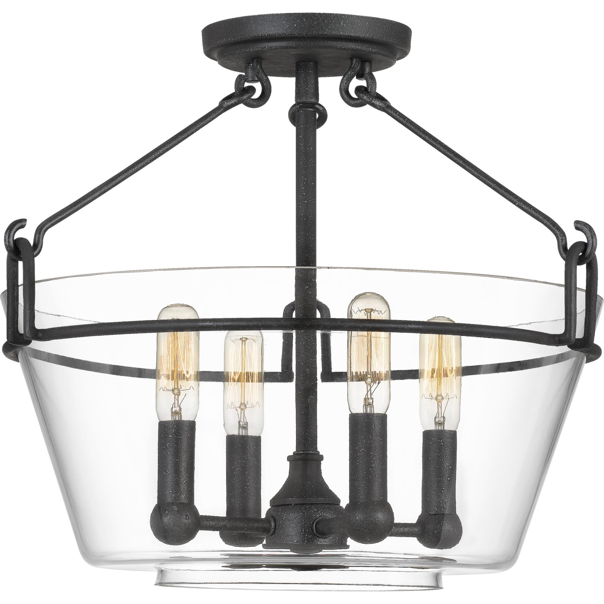 Wells 16 Inch 4 Light Semi Flush Mount by Quoizel