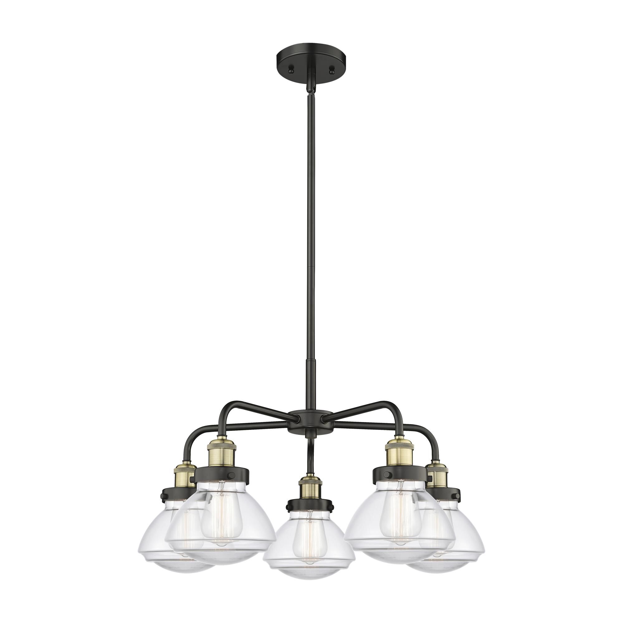 Shown in Black Antique Brass finish and Clear glass