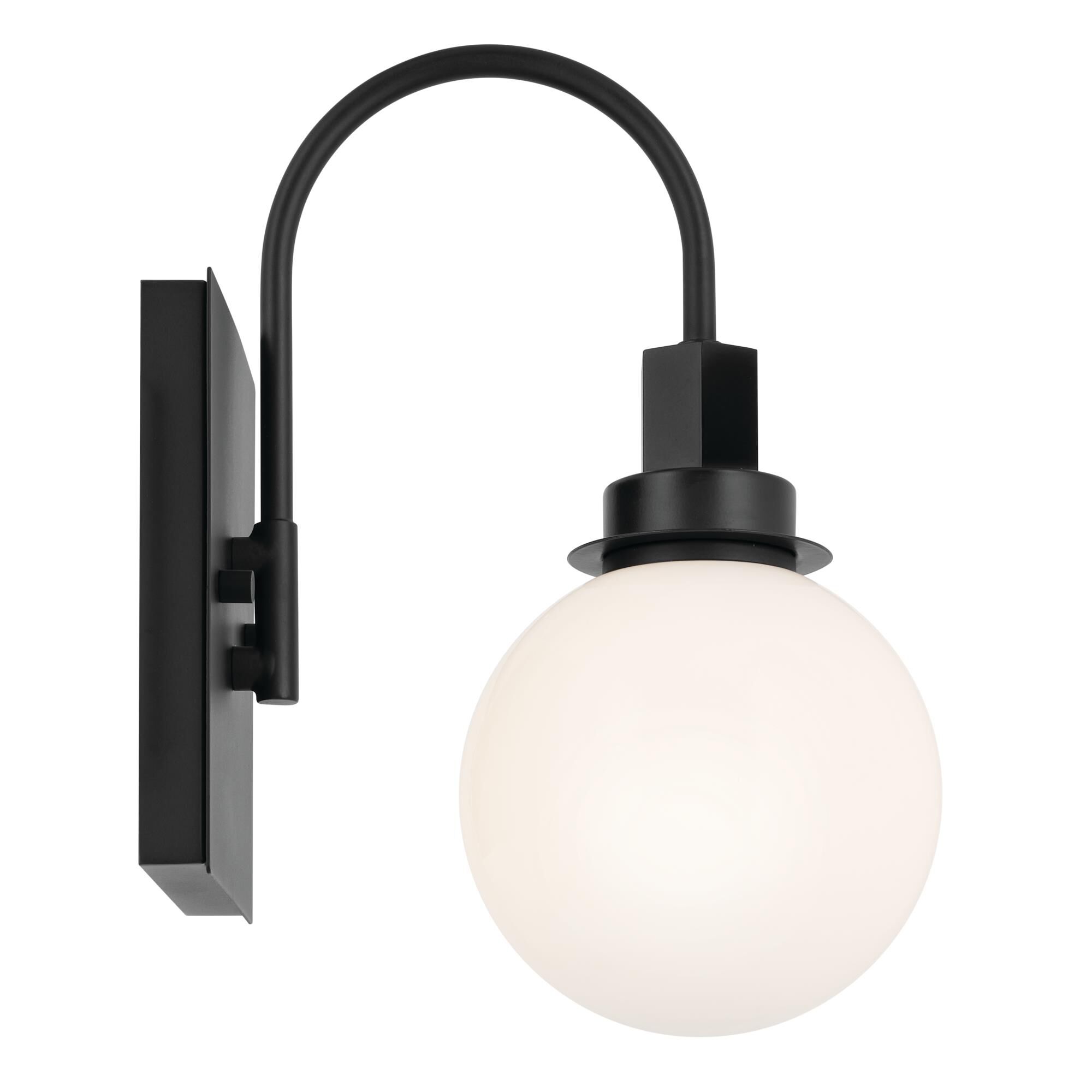Shown in Black finish and Opal glass
