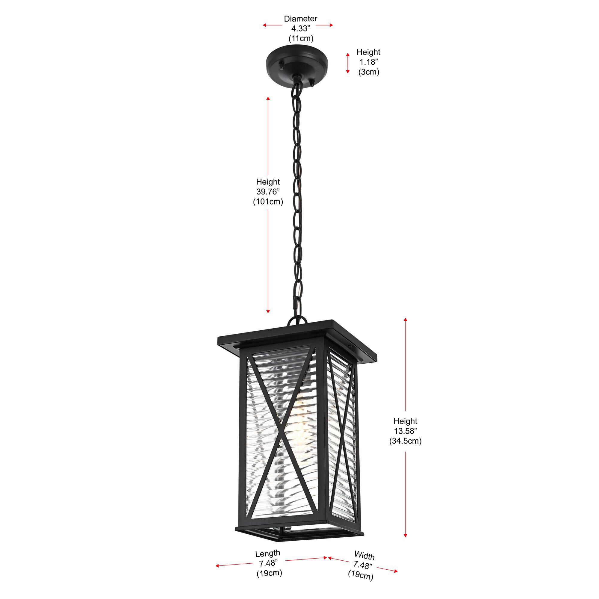 Shown in Black finish and Clear glass