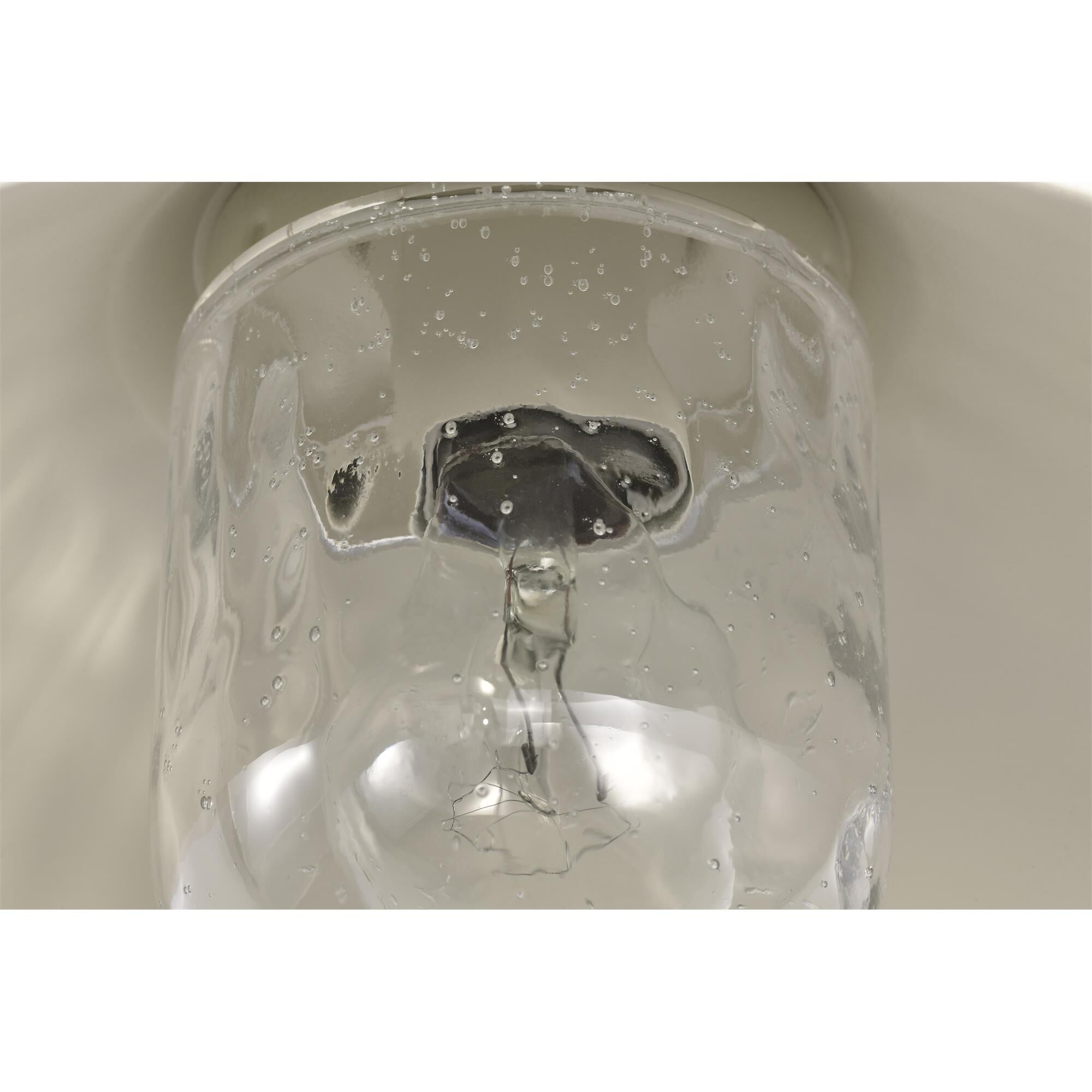 Shown in White finish and Clear Seeded glass